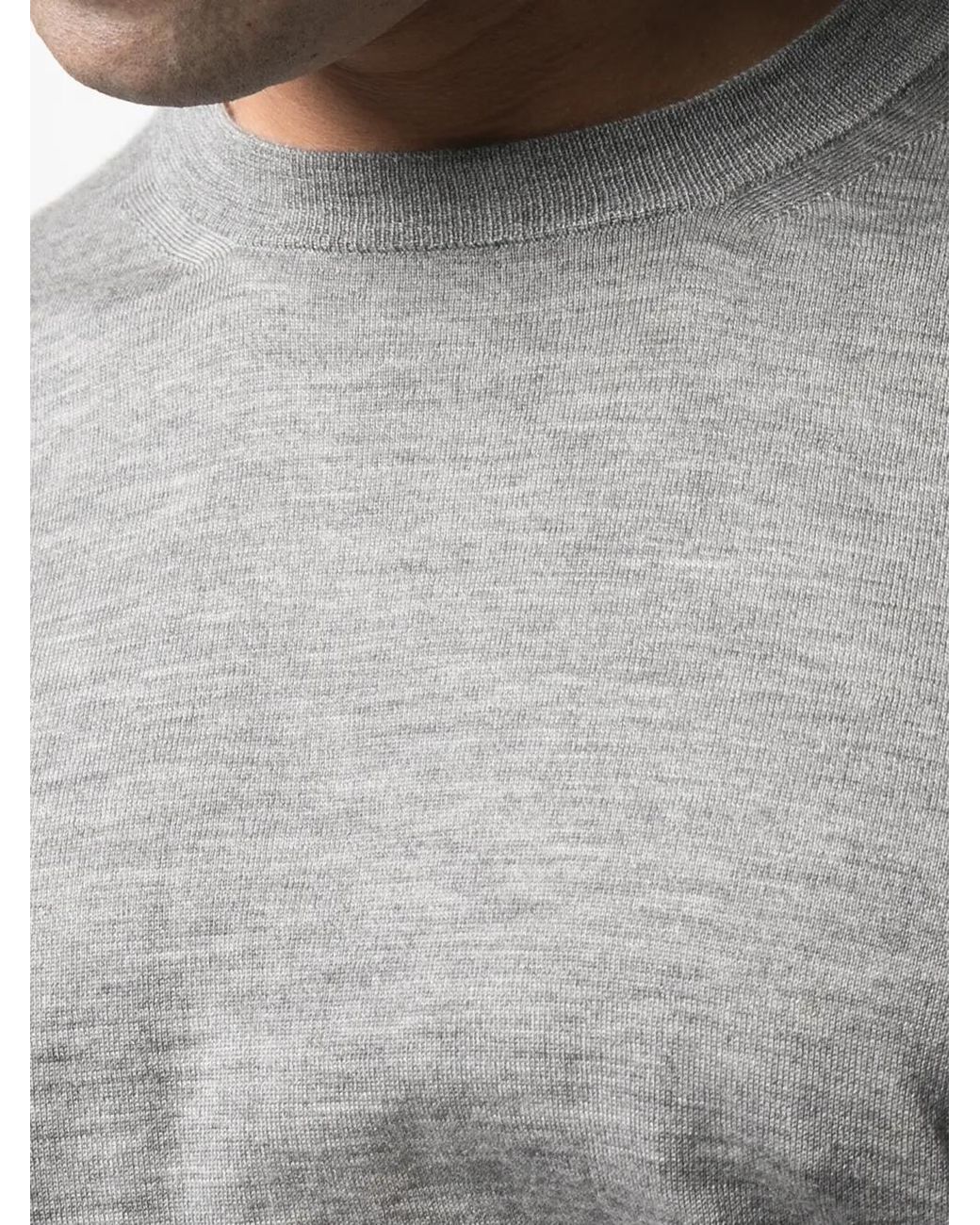 Cruciani Gray Crew Neck Knit Jumper for men