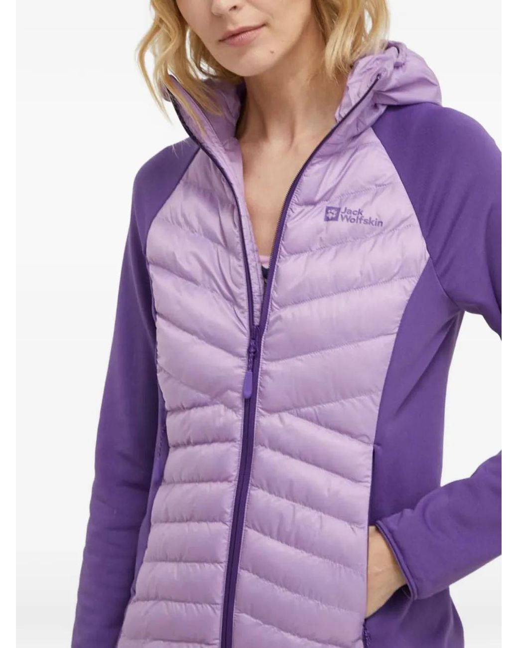 Jack Wolfskin Purple Routeburn Quilted Hooded Jacket