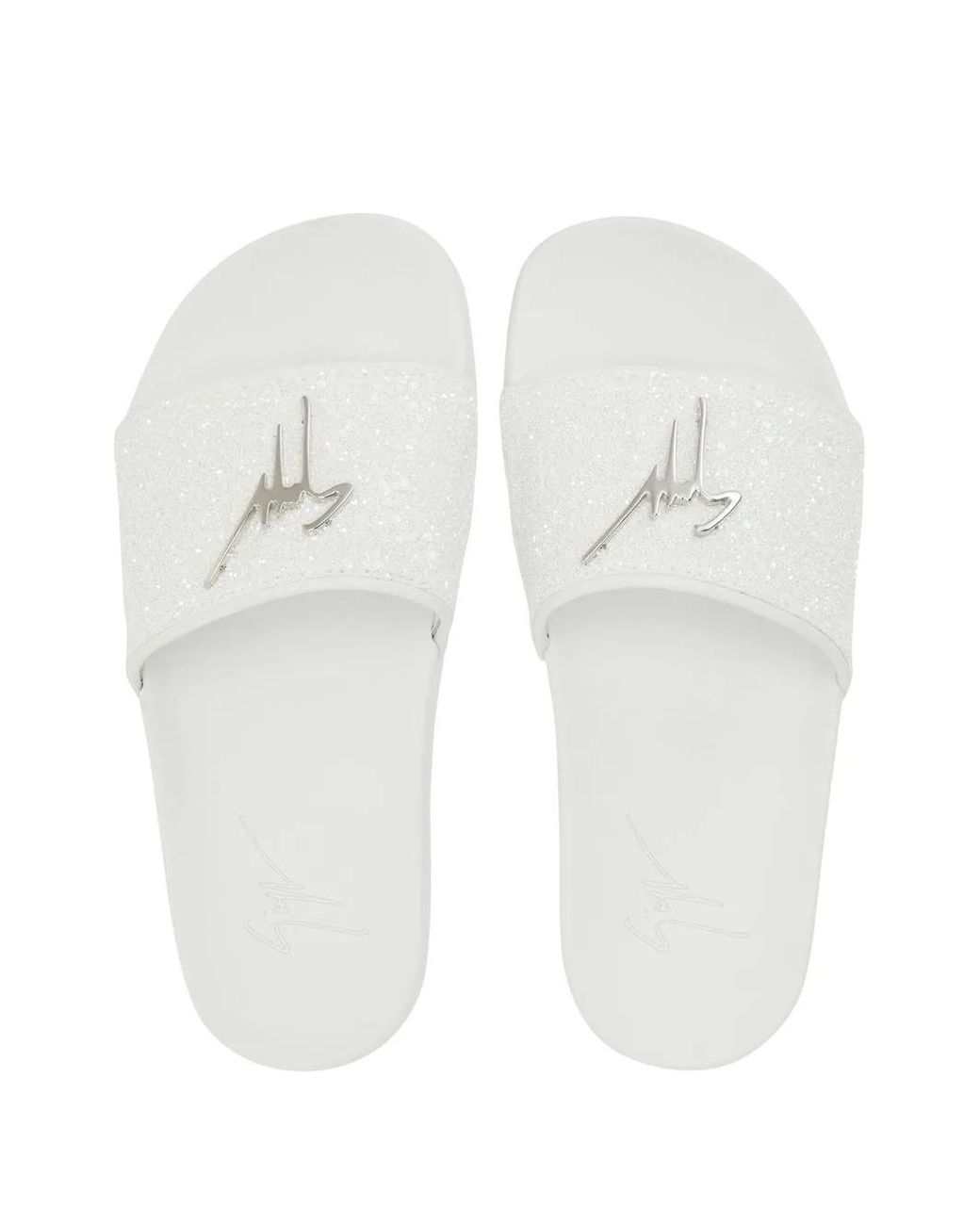 Giuseppe Zanotti White Brett Slides