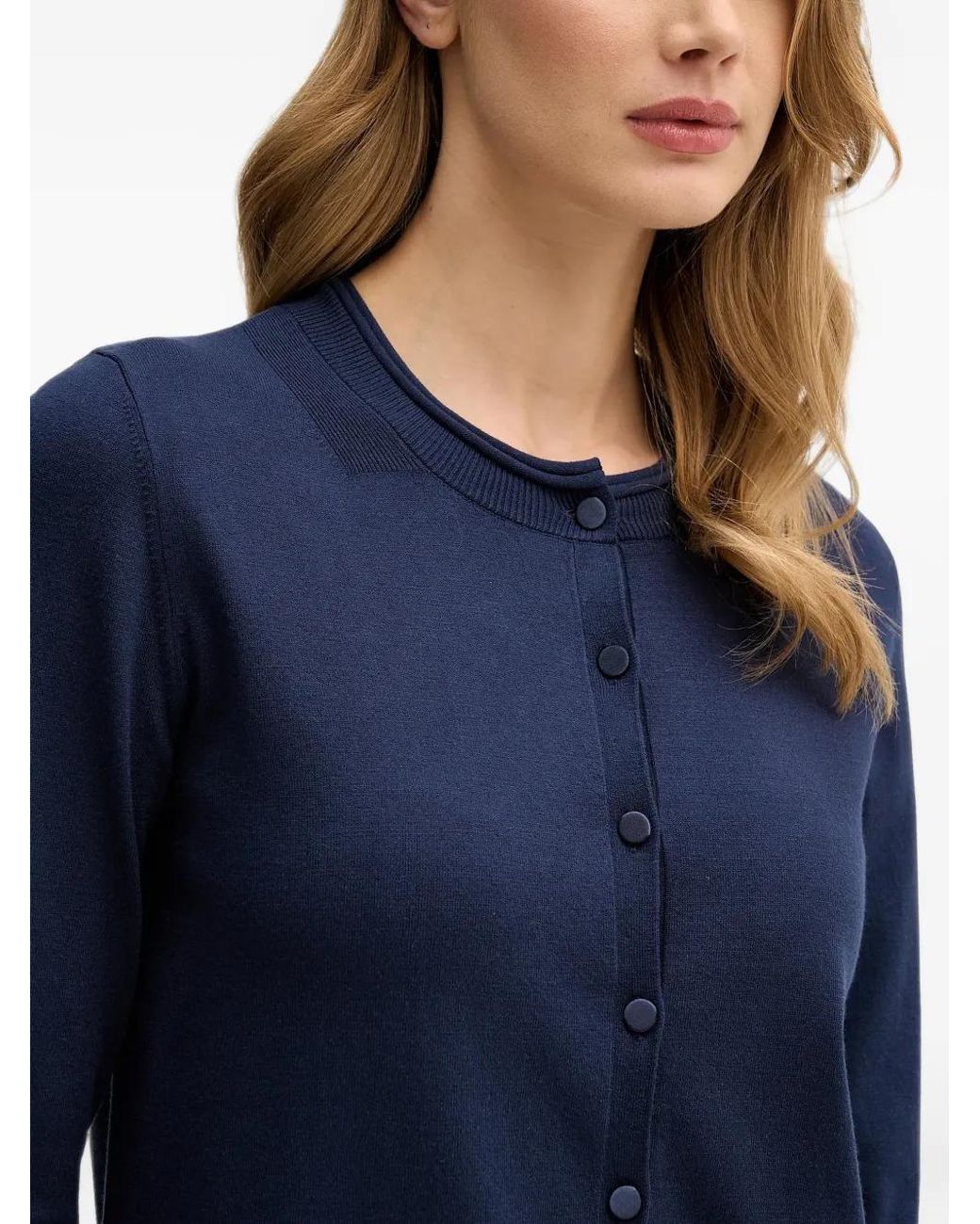 Sisley Blue Crew-Neck Button-Up Cardigan