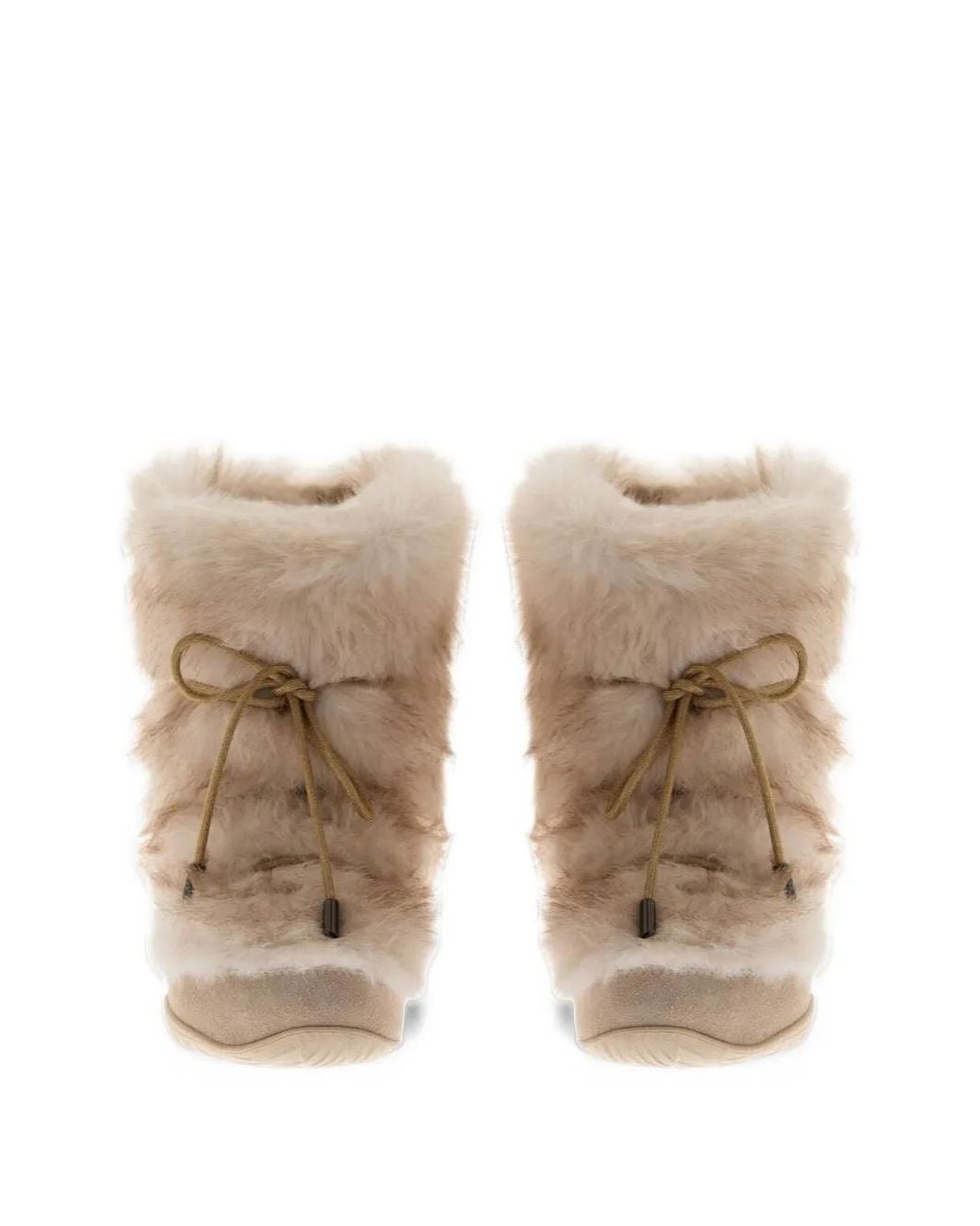 Herno Natural Faux-Fur Tie-Fastening Boots
