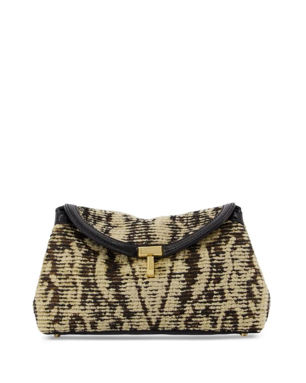 Totême Black Mini T-Lock Paisley Clutch Rye