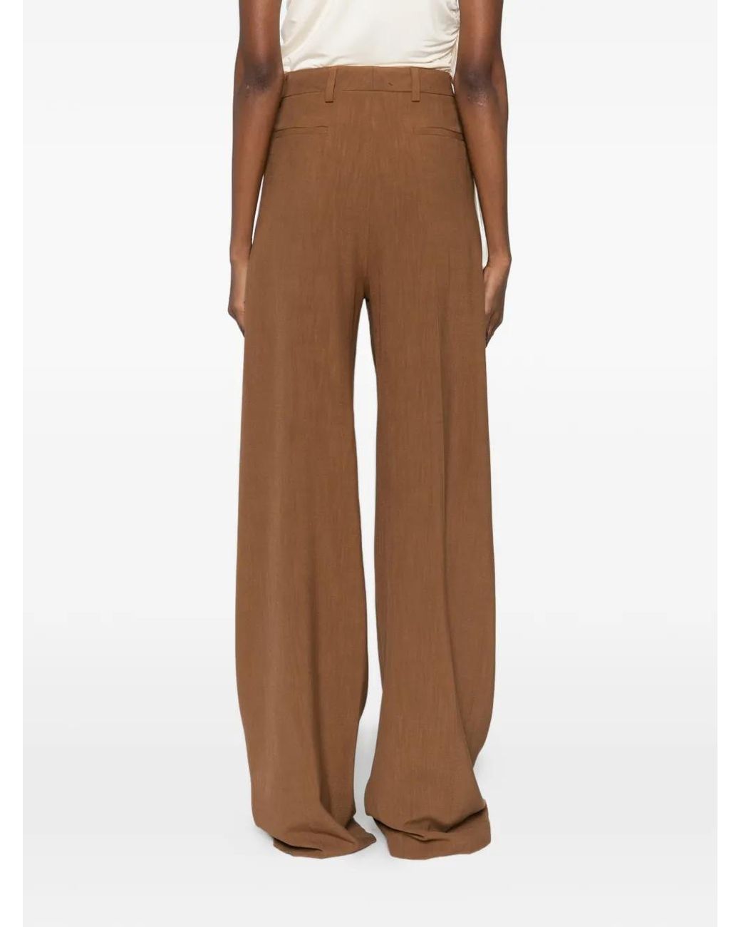 Etro Brown Front-Seam Trousers