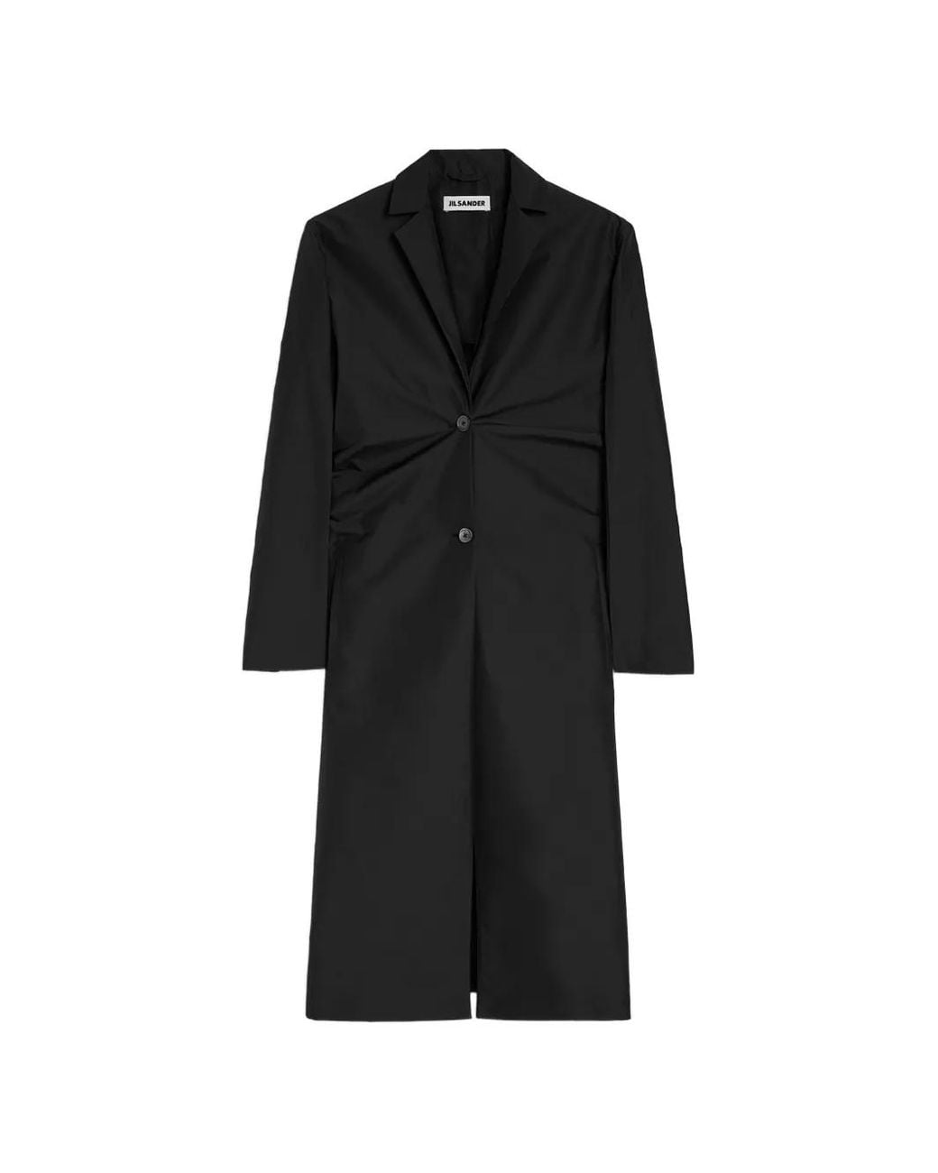 Jil Sander Black Technical Faille Coat