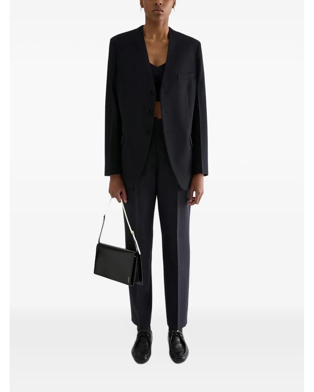 Jil Sander Blue Wool Gabardine Tailored Jacket