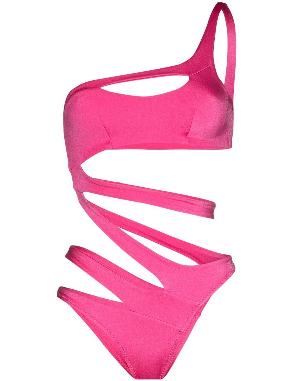 Agent Provocateur Synthetic Lexxi Asymmetric Swimsuit in Pink - Lyst
