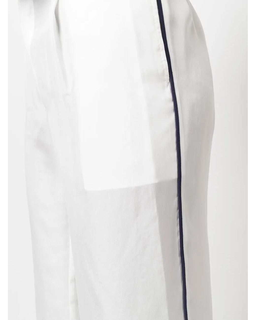 Jejia White Contrasting-Trim Detail Trousers