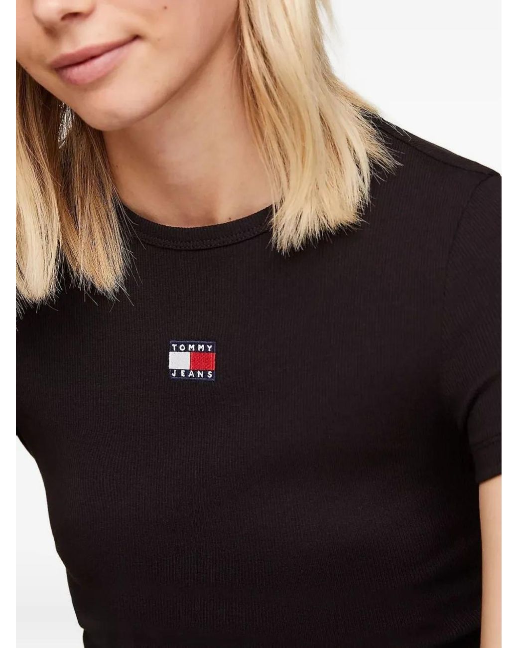 Tommy Hilfiger Black Logo-Badge T-Shirt