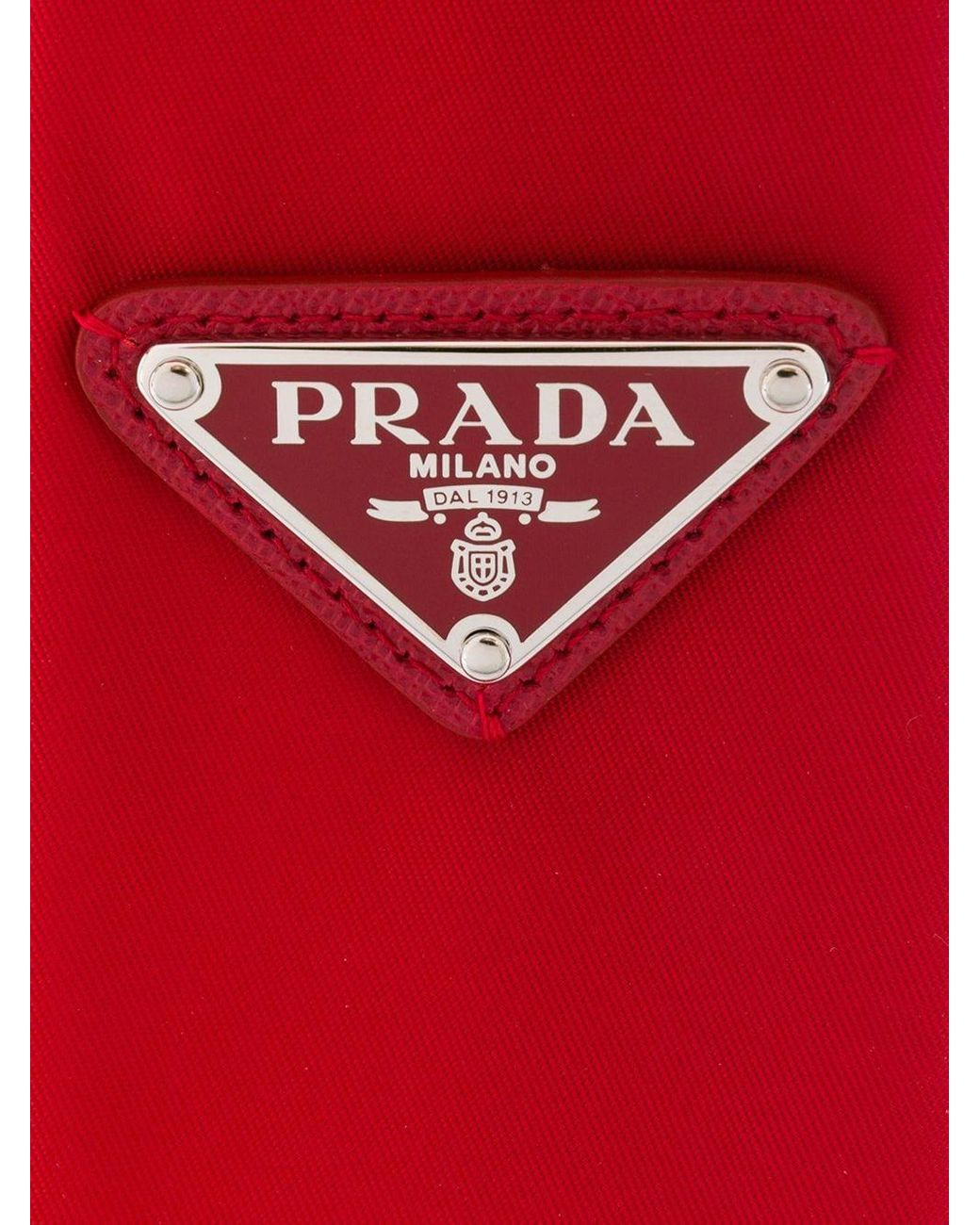 Prada Triangle Logo Tie in Red for Men Lyst UK