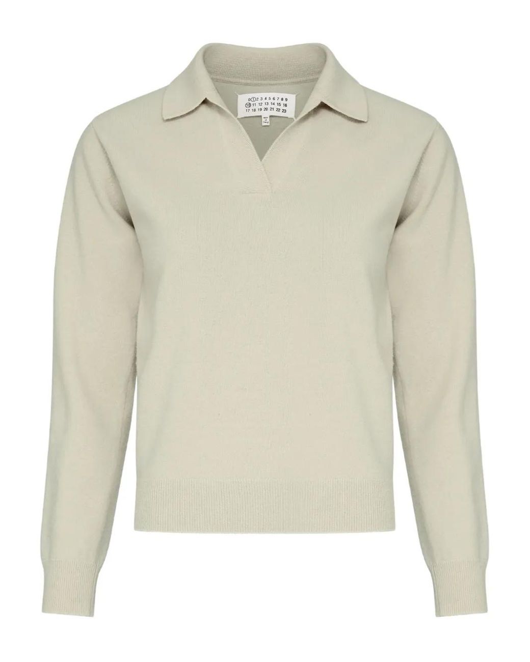 Maison Margiela Natural Polo-Collar Jumper