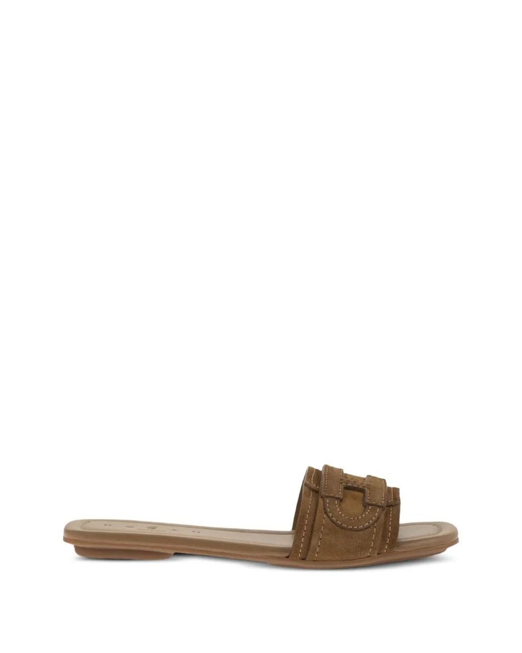 Hogan Brown H685 Suede Flat Mules
