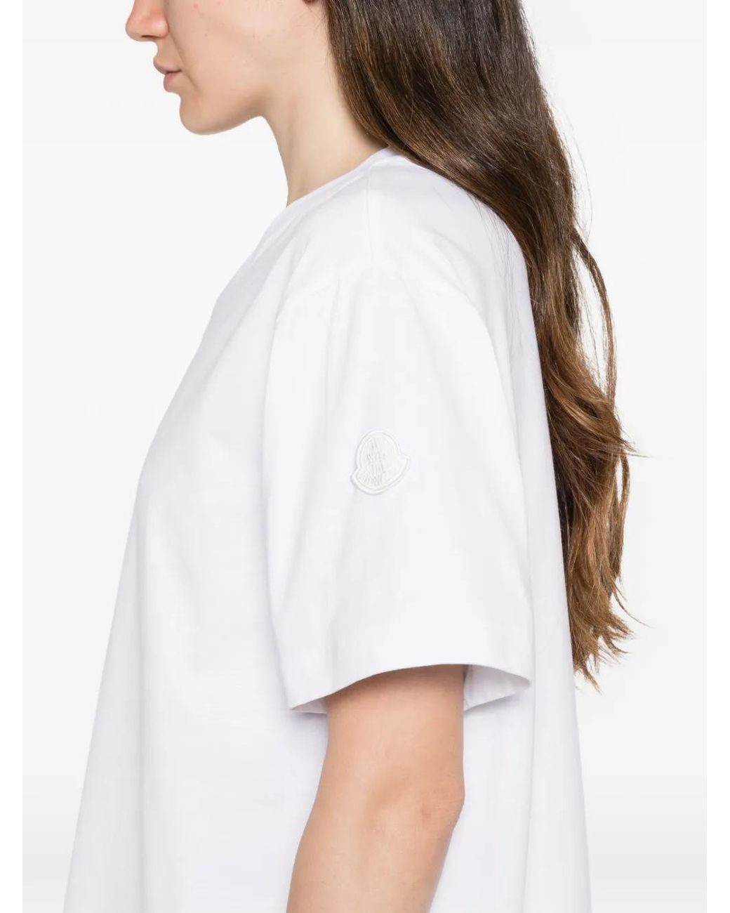 Moncler White Ruffled-Hem Mini Dress