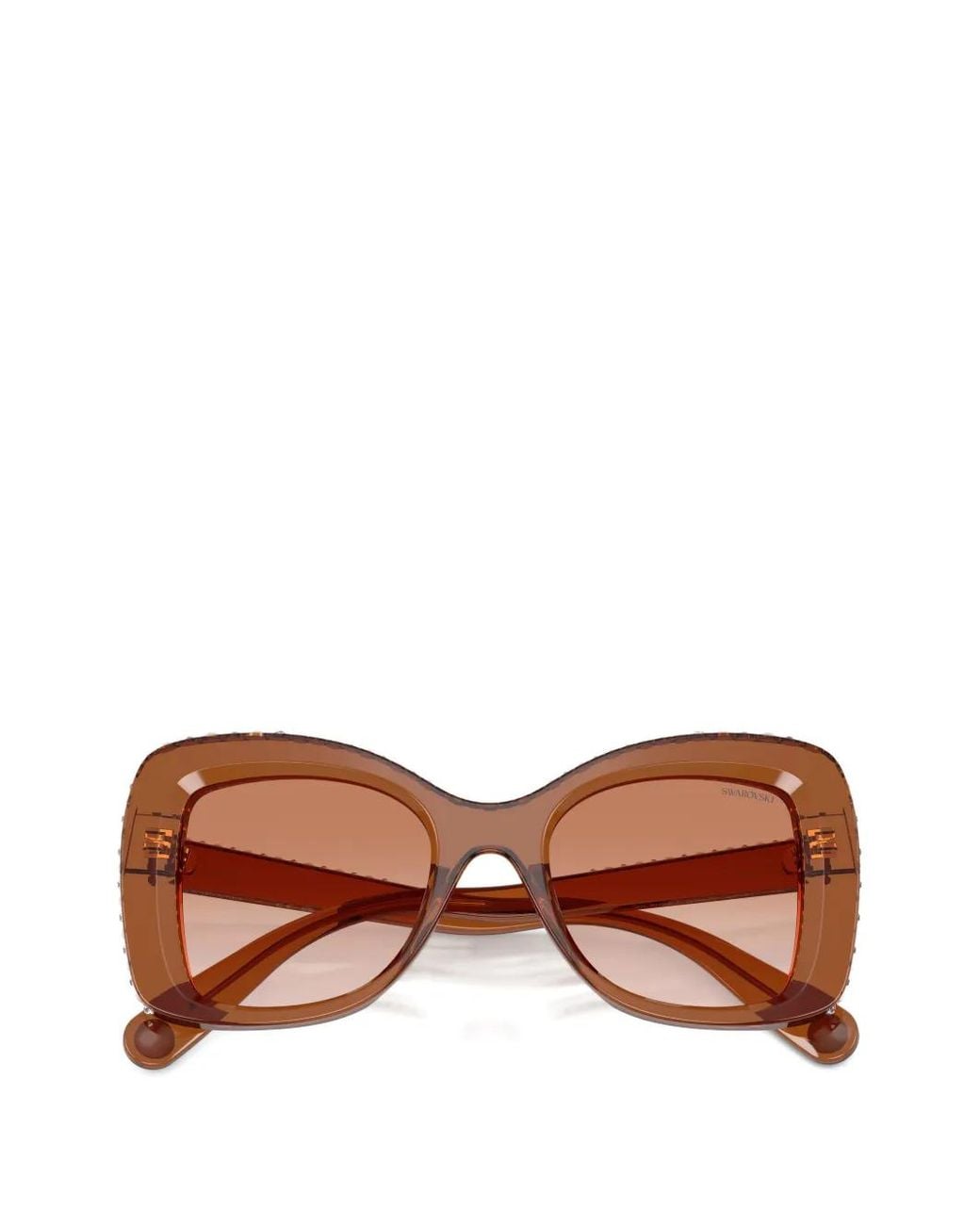 Swarovski Pink Crystal-Embellished Square-Frame Sunglasses