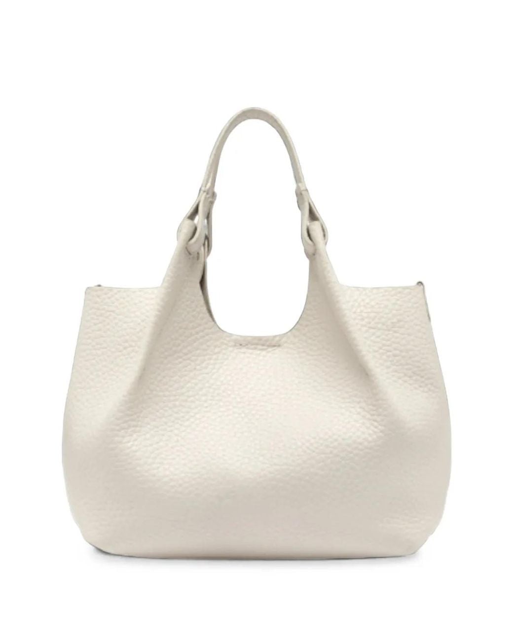 Gianni Chiarini Natural Dua Pebble-Texture Leather Tote Bag