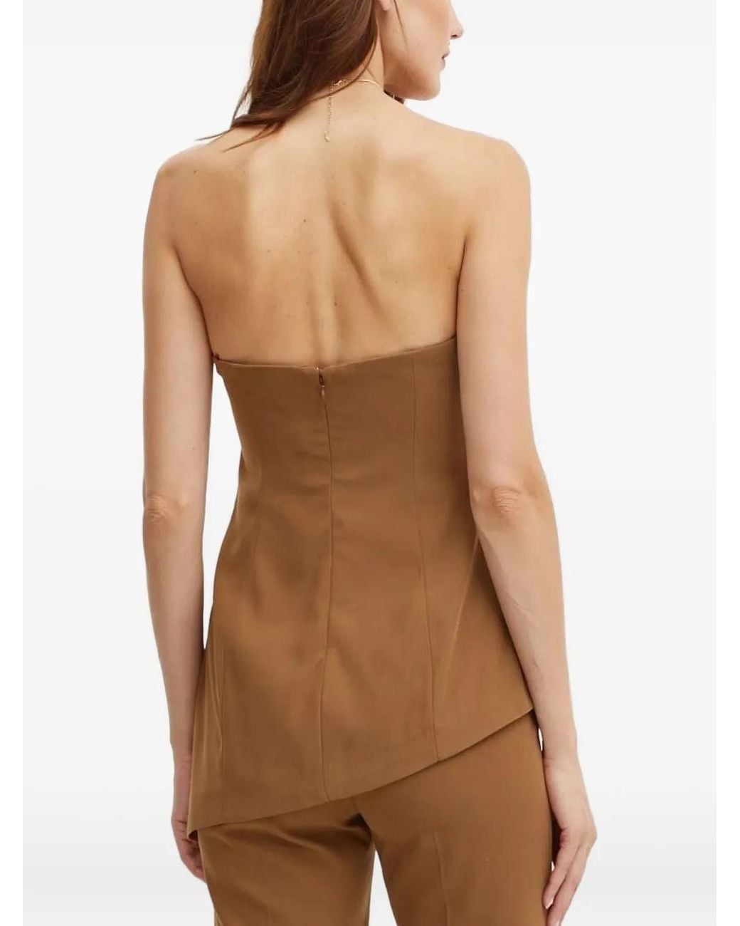 Bardot Natural Asymmetric Strapless Blouse