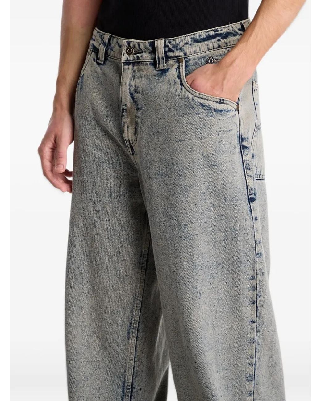 Dime Gray Baggy-Cut Jeans for men