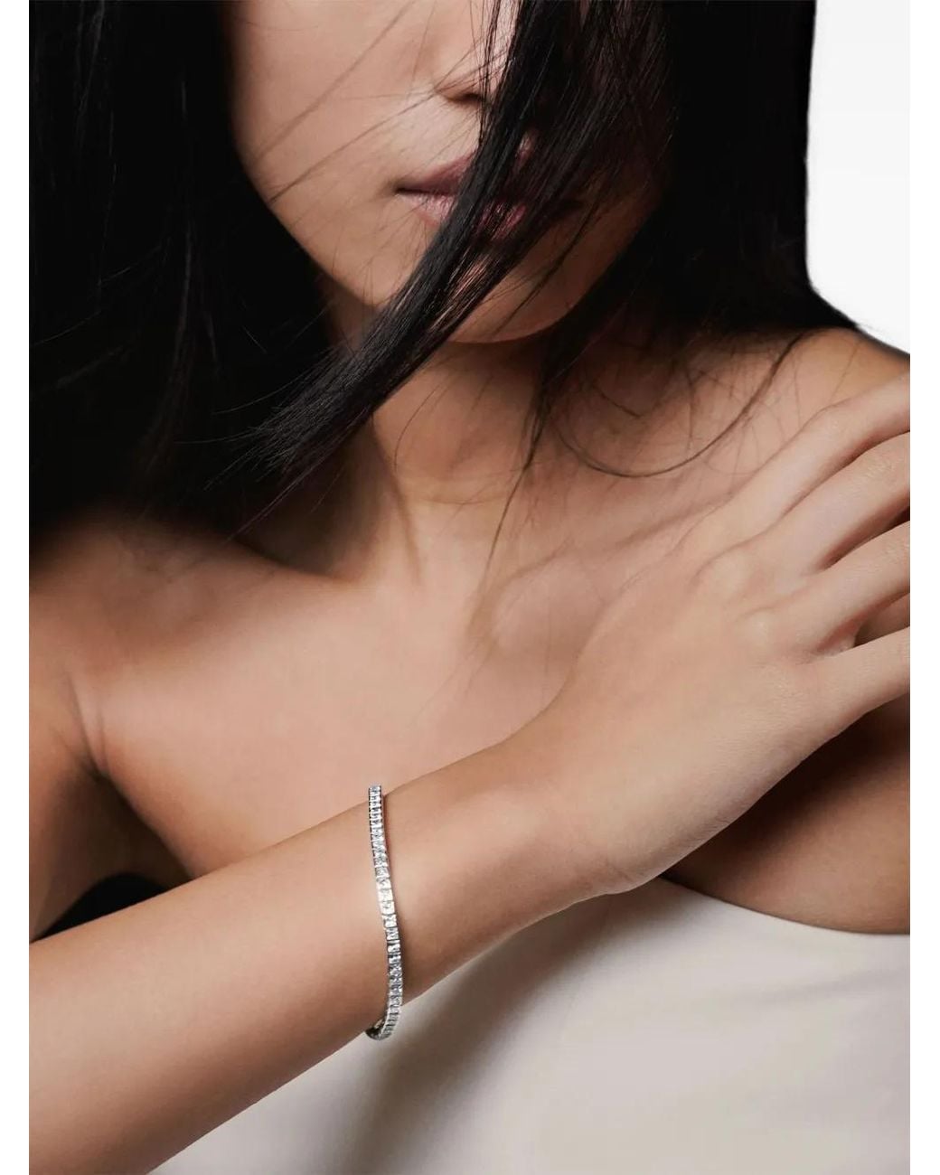 LOEV White 18Kt Recycled Tennis Bracelet