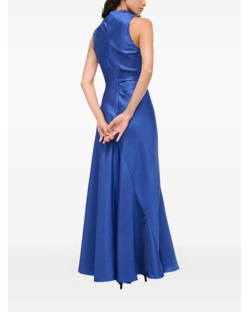 Staud Blue Frida Silk Dress