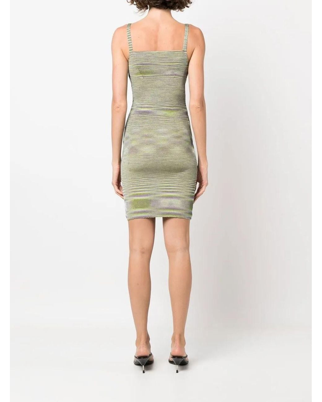 Isa Boulder Green Sleeveless Jersey-Knit Cut-Out Dress