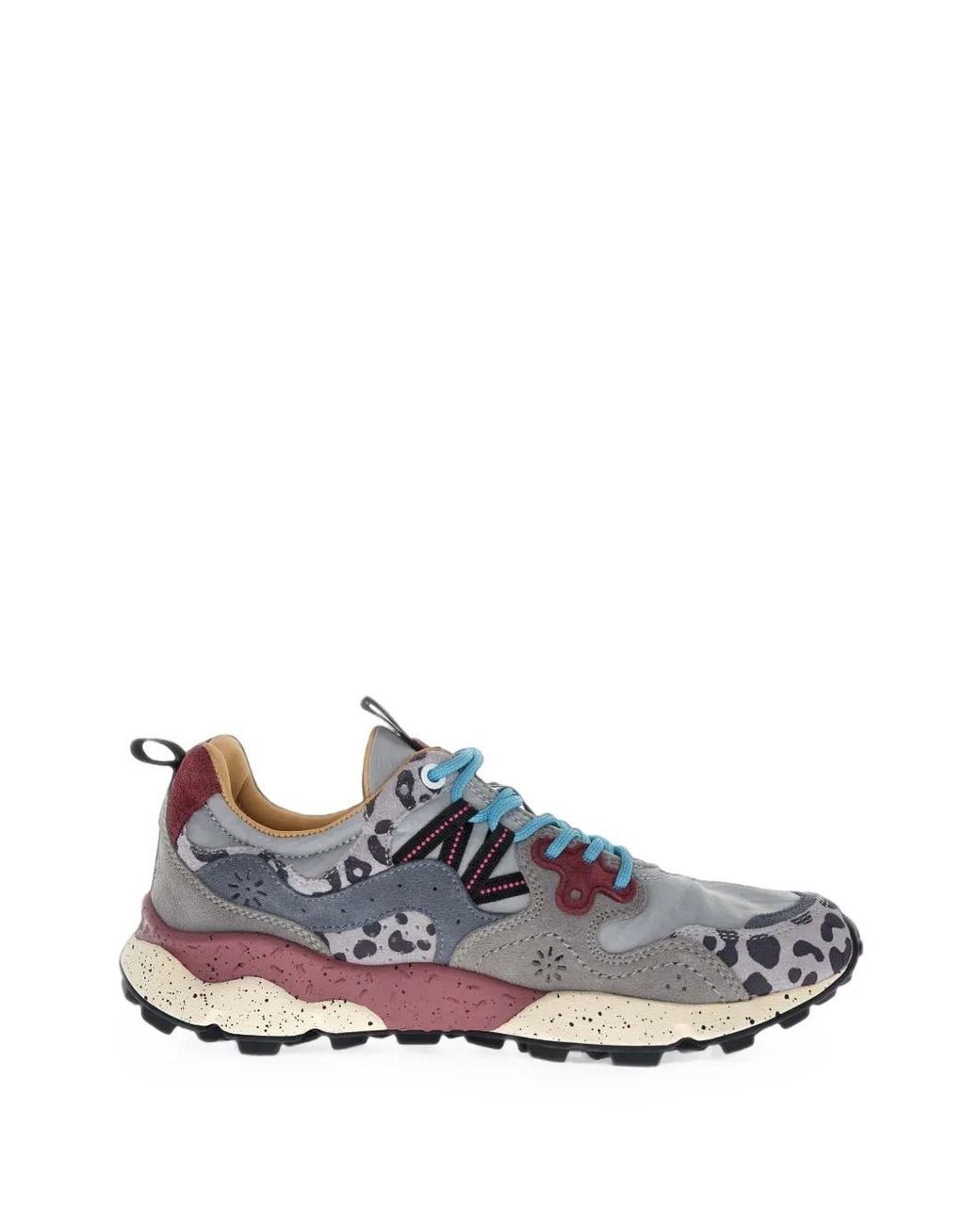 Flower Mountain White Yamano 3 Uni Leopard-Print Panelled Sneakers
