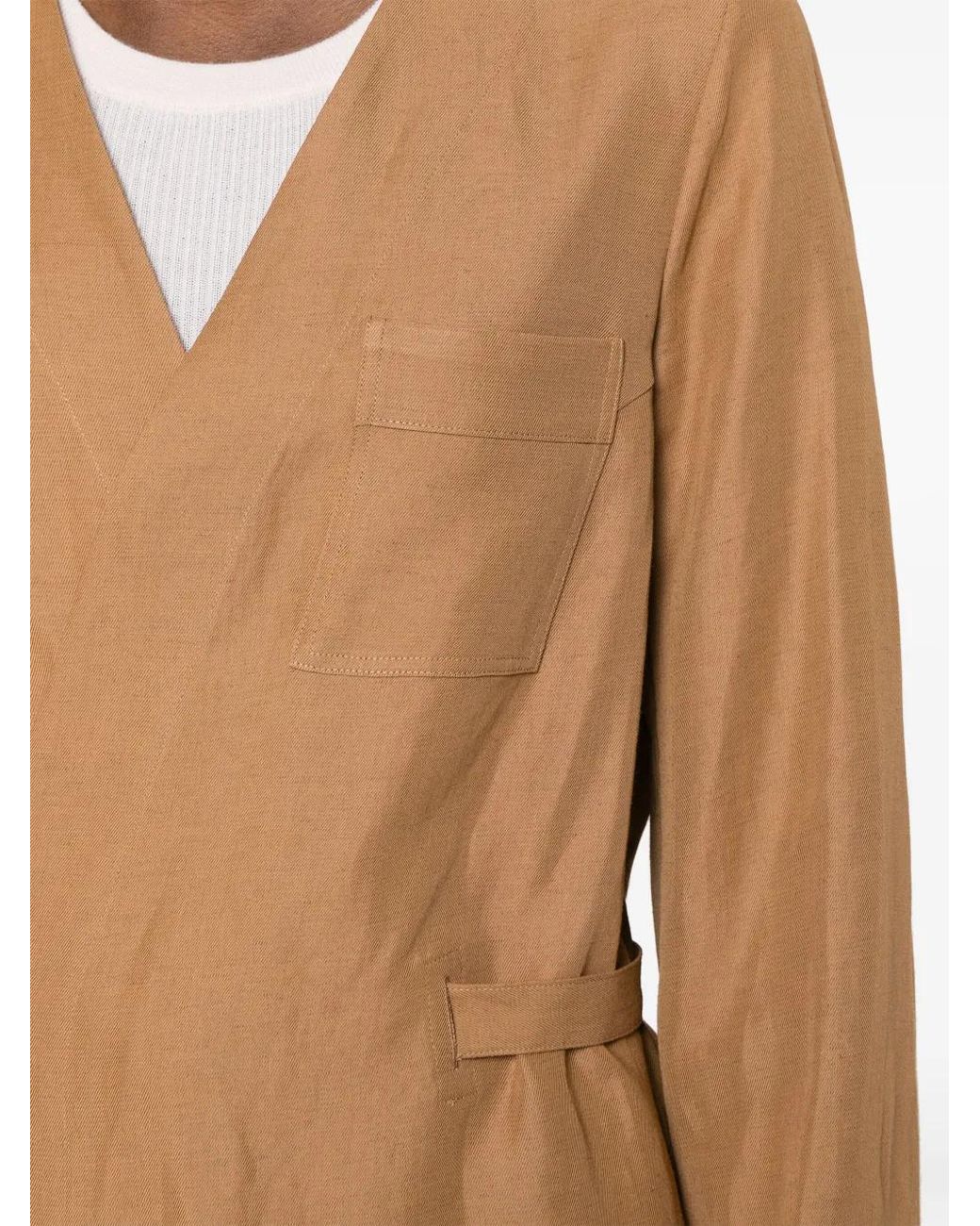 Fabiana Filippi Brown Wraparound Tied Jacket