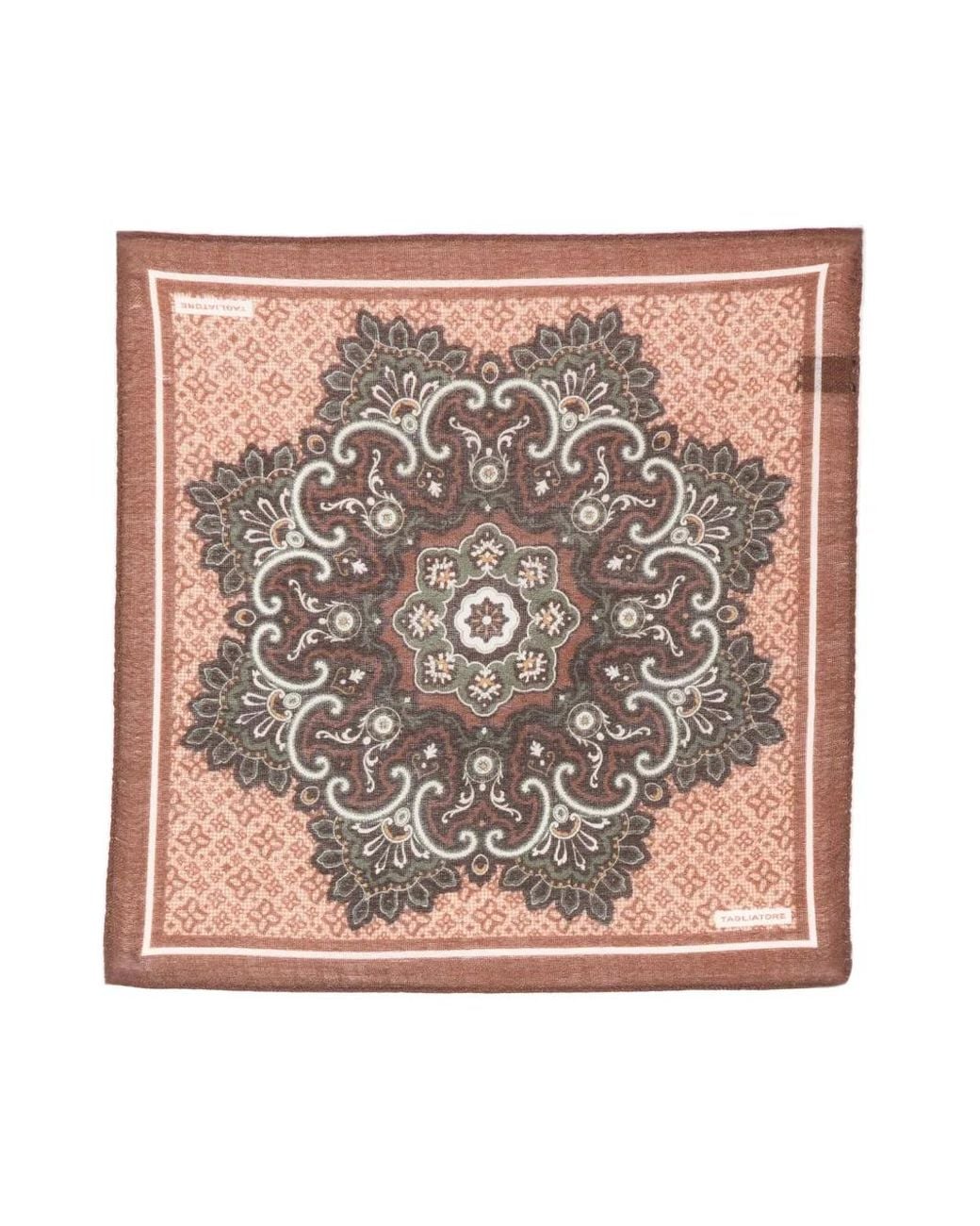 Tagliatore Pink Medallion-Print Pocket Scarf for men