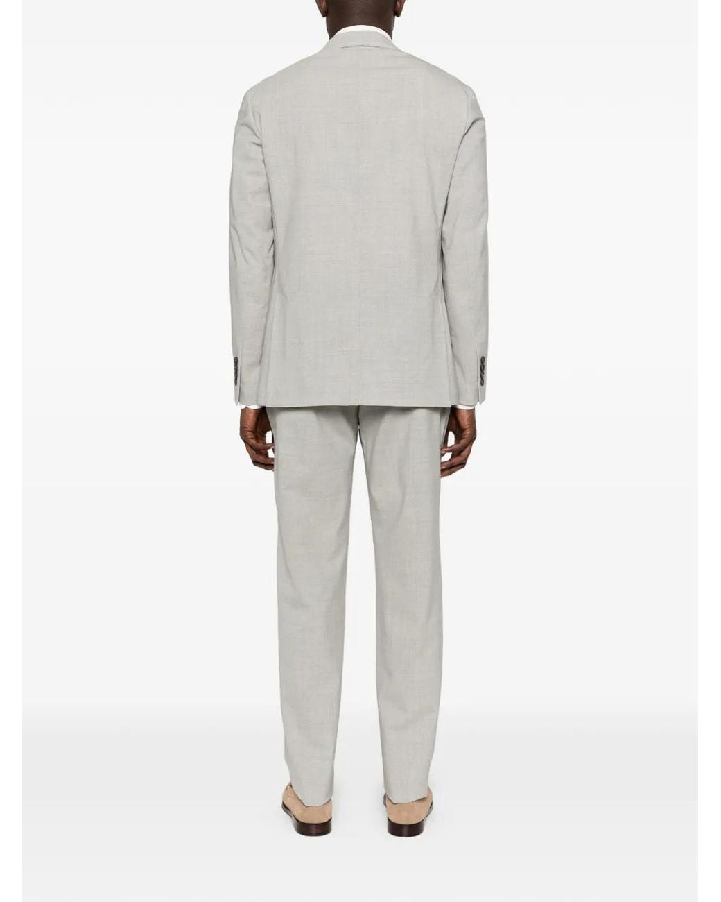 Eleventy White Button Suit for men