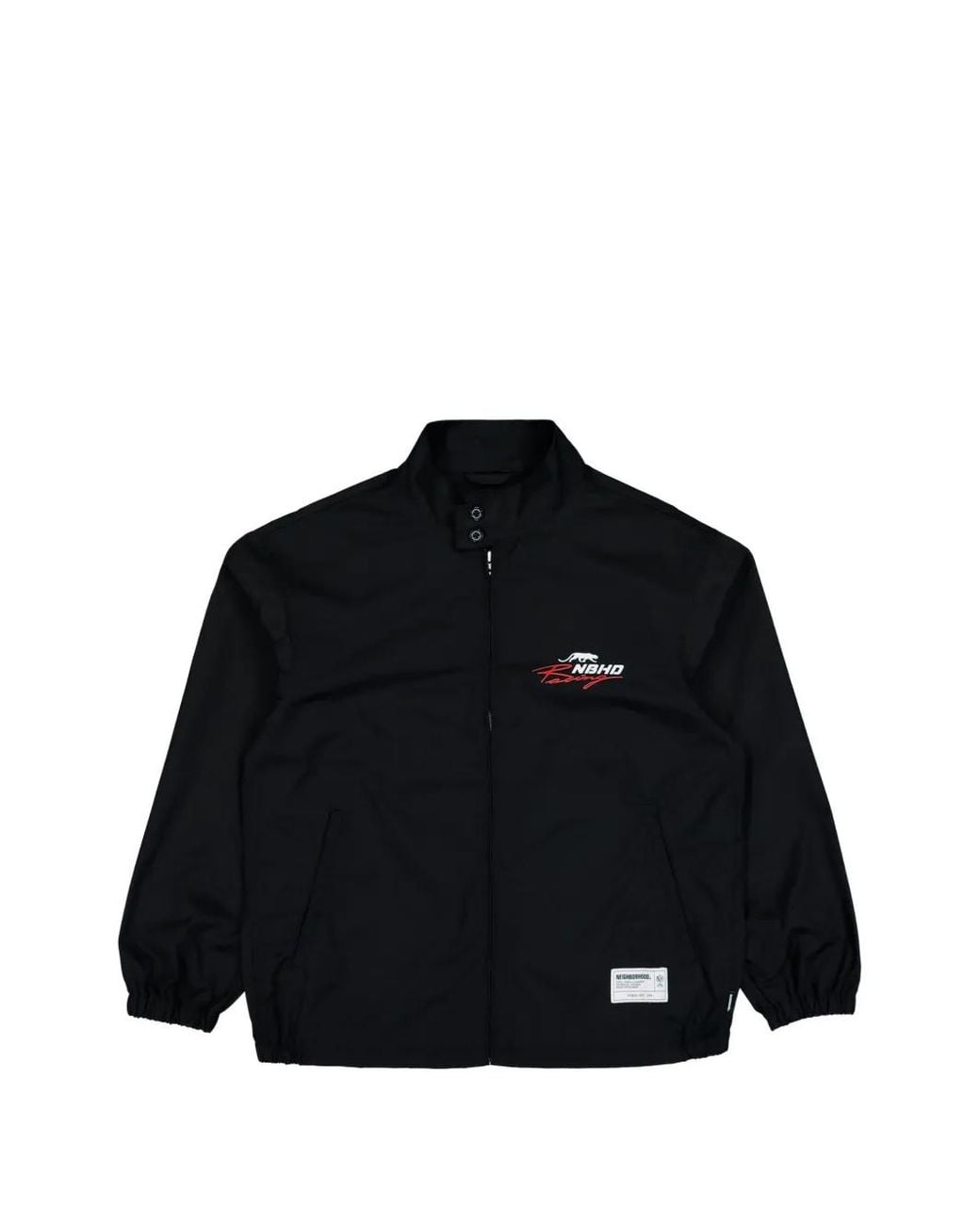 Neighborhood Black Logo-Print Zip-Up Jacket for men