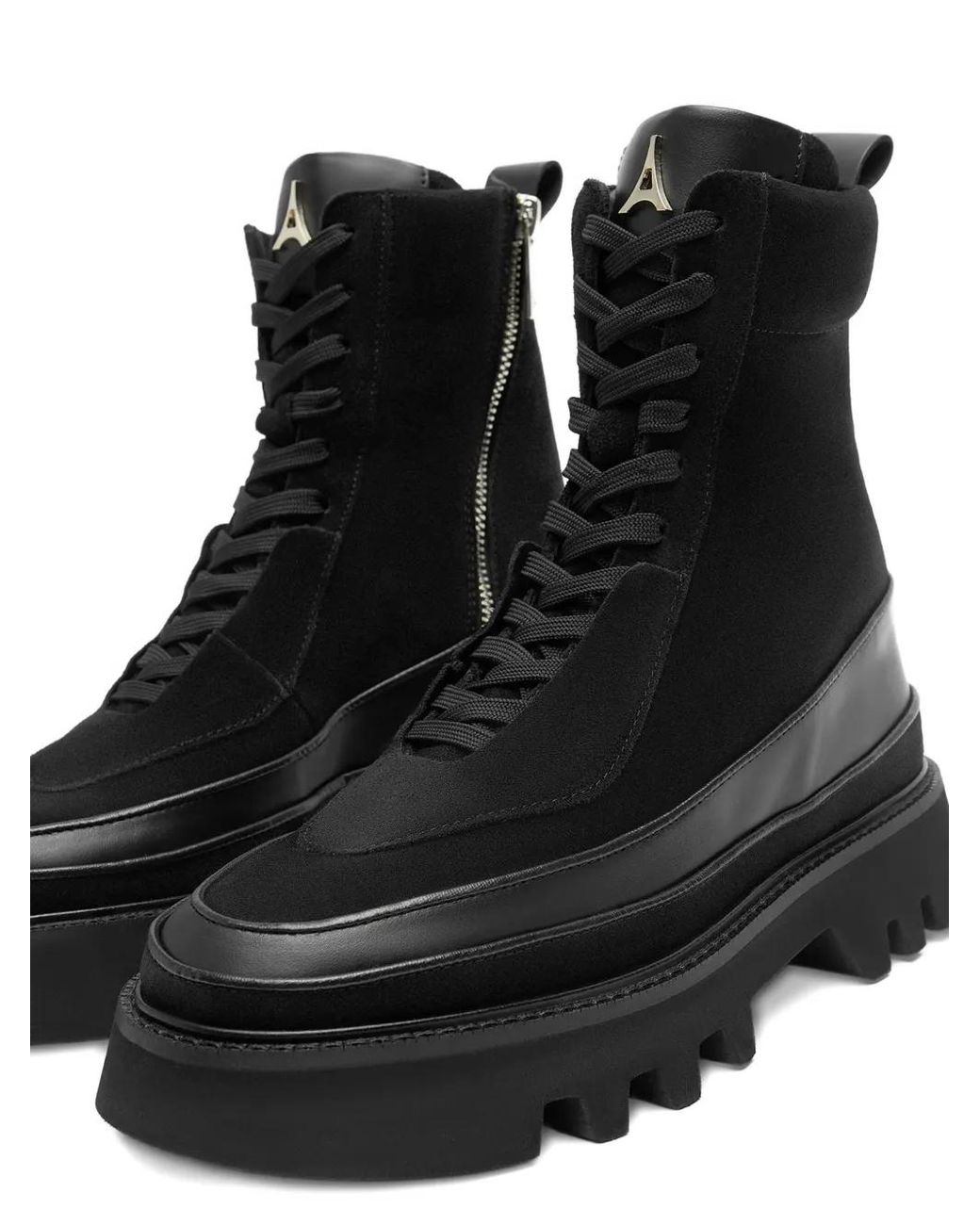 Manière De Voir Black Le Combat Zip-Fastening Combat Boots