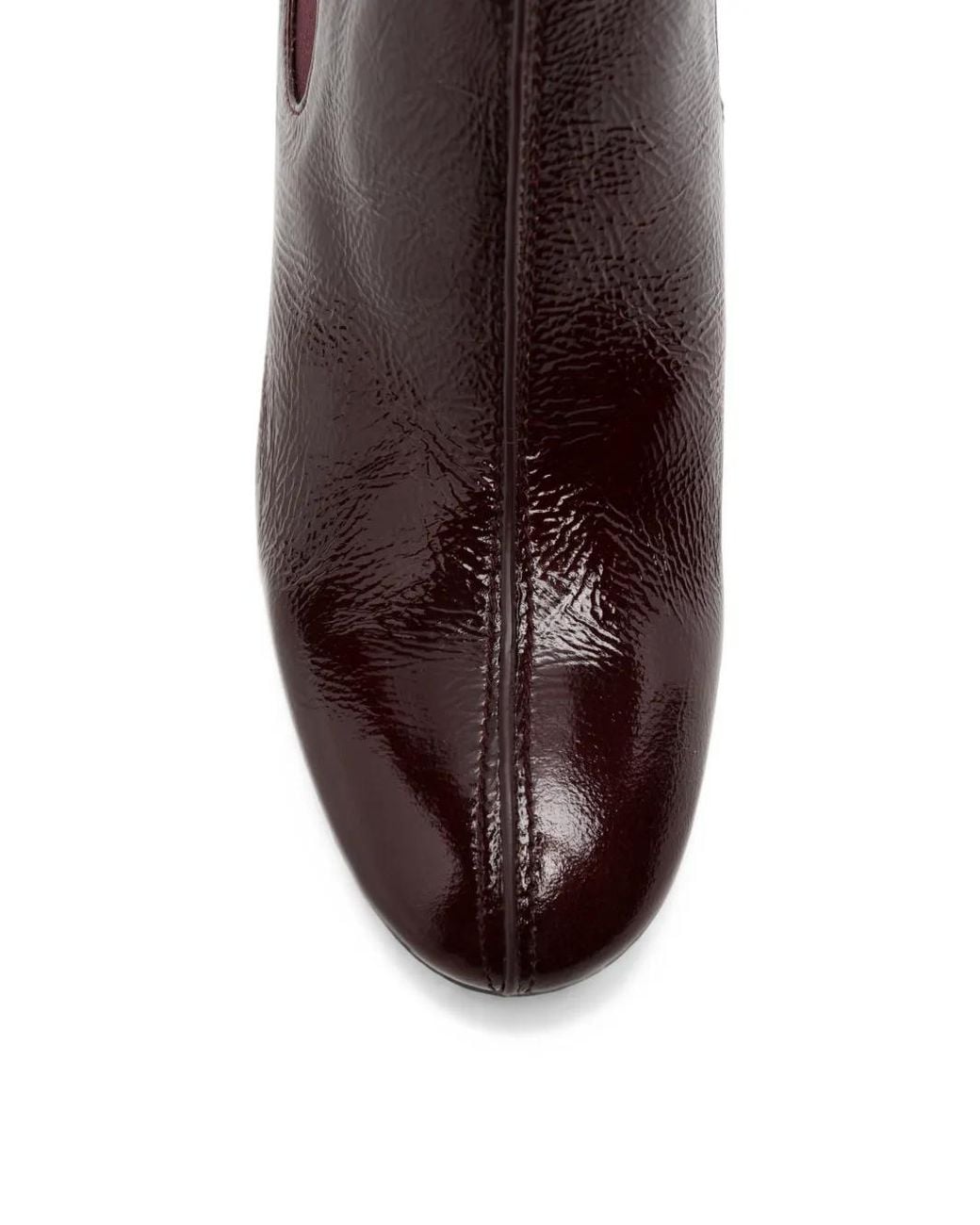 Chie Mihara Brown Fronda Patent Leather Ankle Boots