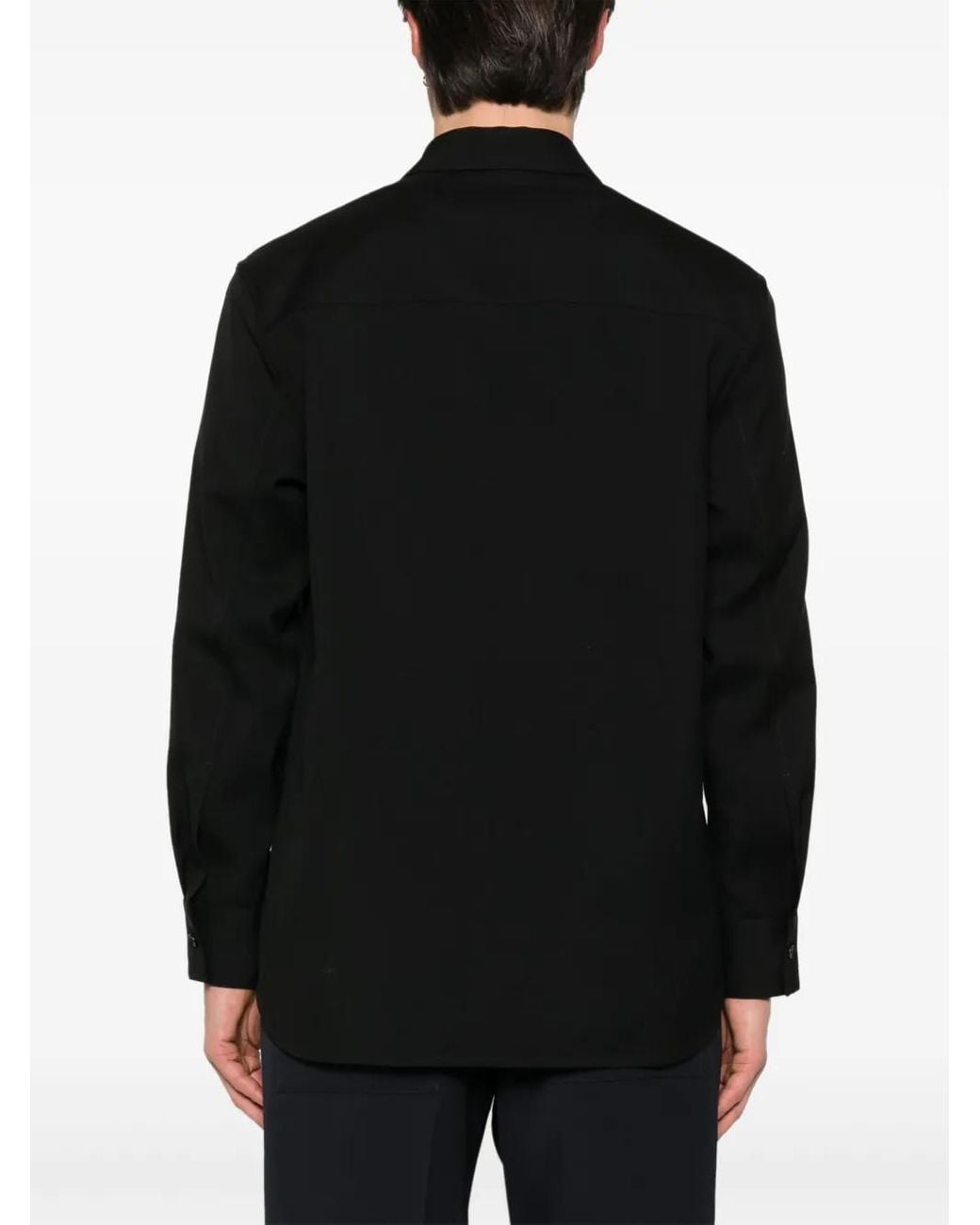 Jil Sander Wollen Shirtjack in het Black voor heren