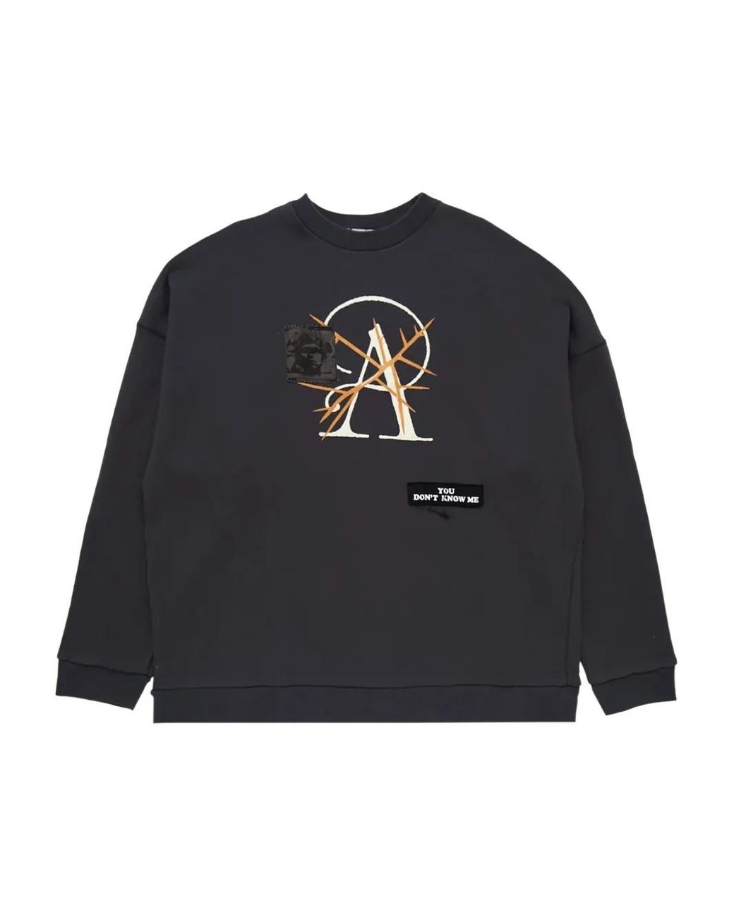 Undercover Blue Appliqué-Detail Cotton Sweatshirt for men