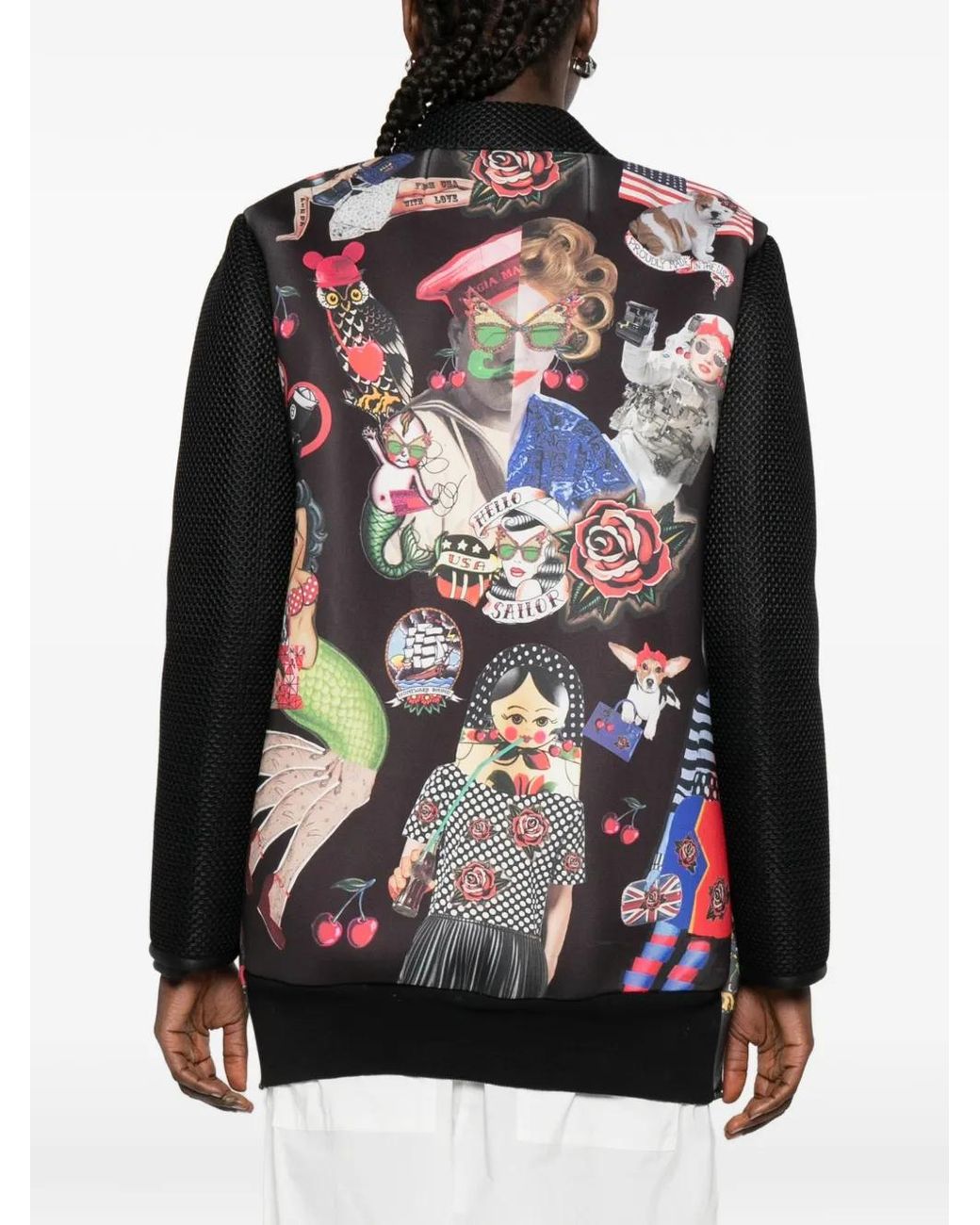 The Artistylist Black Printed Coat