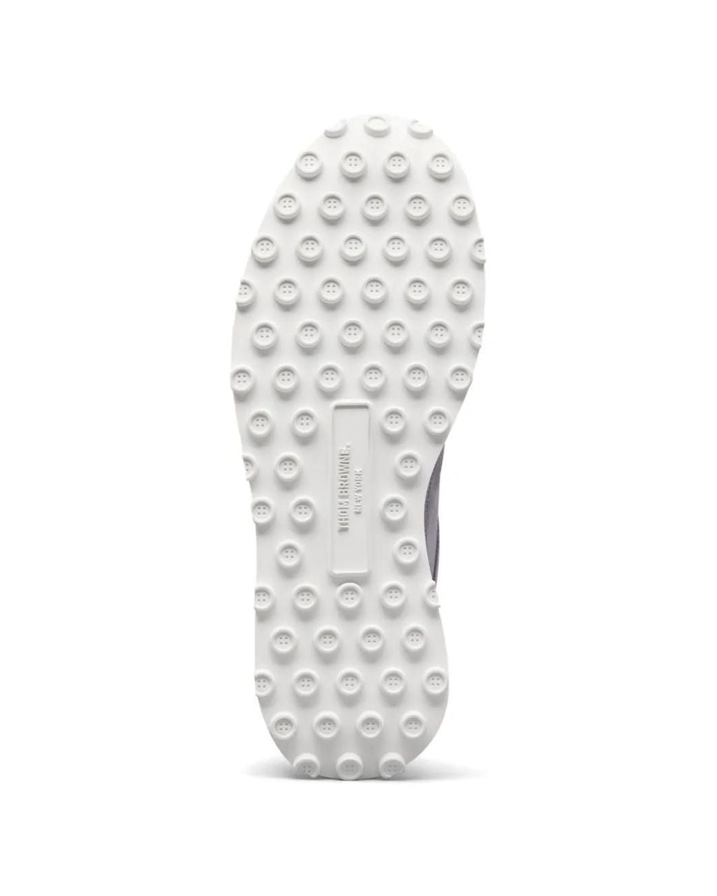 Thom Browne White Calf Suede Tech Runner Sneakers for men