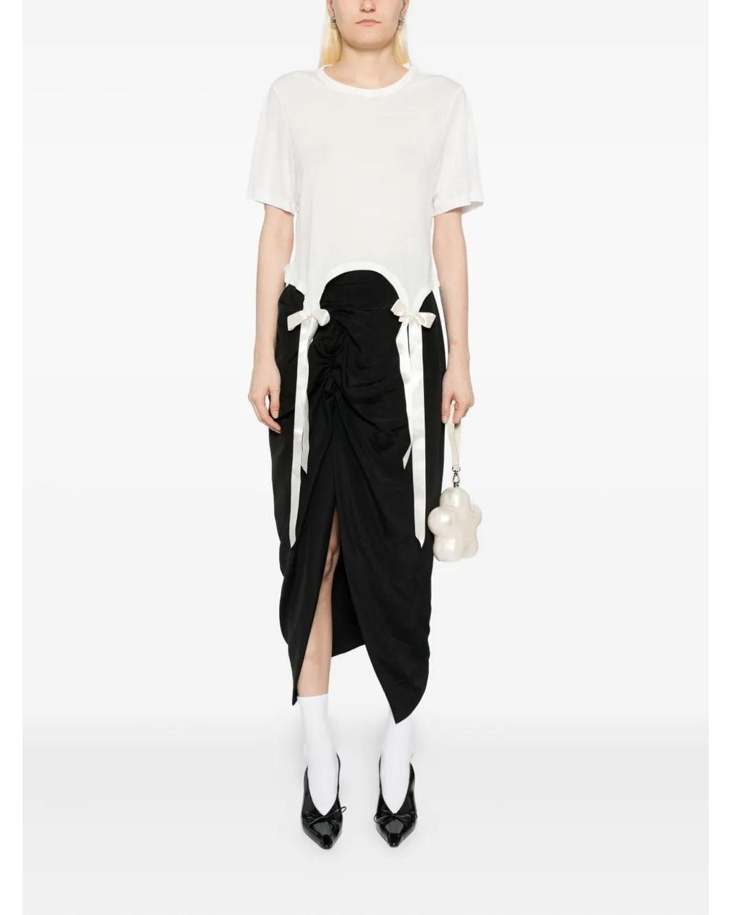 Simone Rocha White Bow Tail Easy T-Shirt