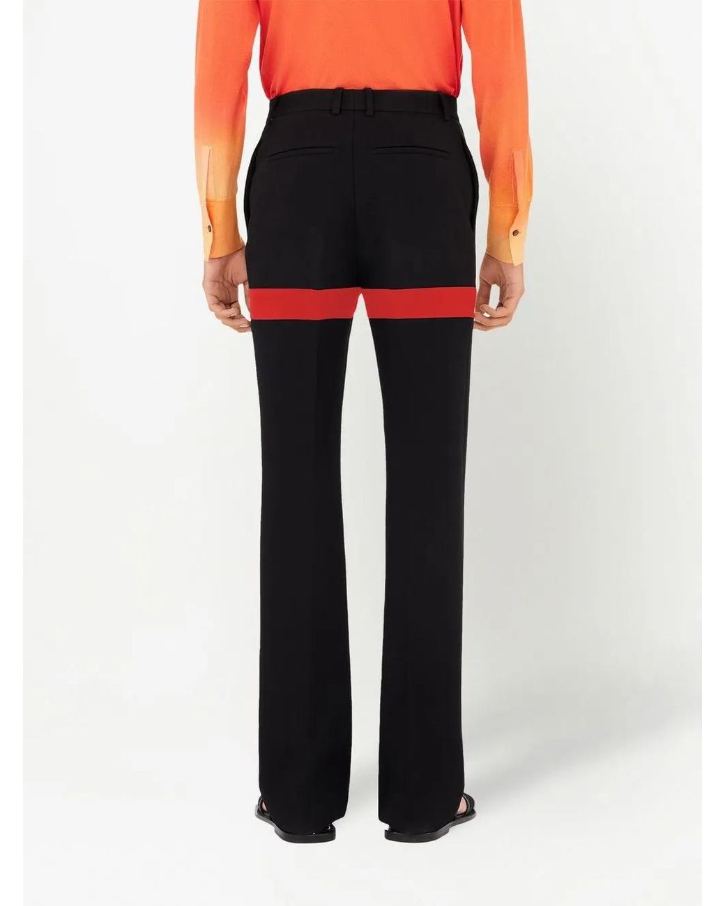 Ferragamo Black Contrast Insert Pants for men