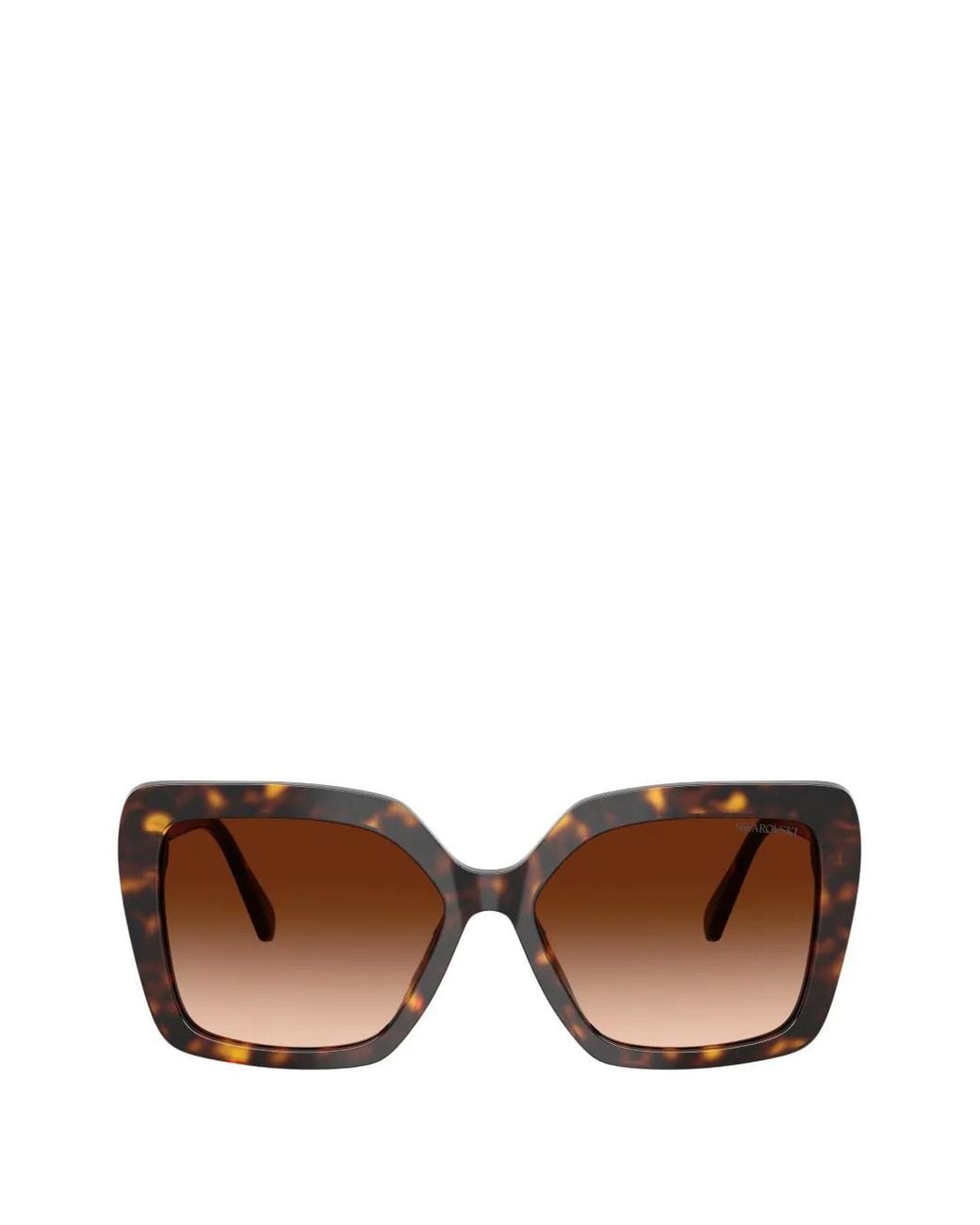 Swarovski Brown Tortoiseshell-Effect Square-Frame Sunglasses