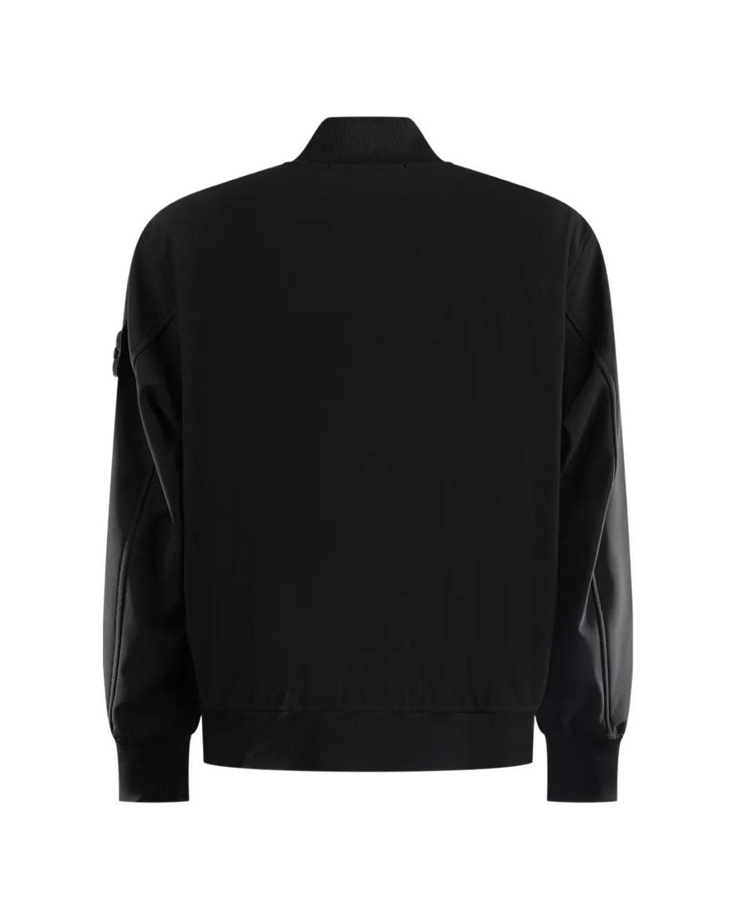Stone Island Black Logo-Patch Zip-Up Jacket for men