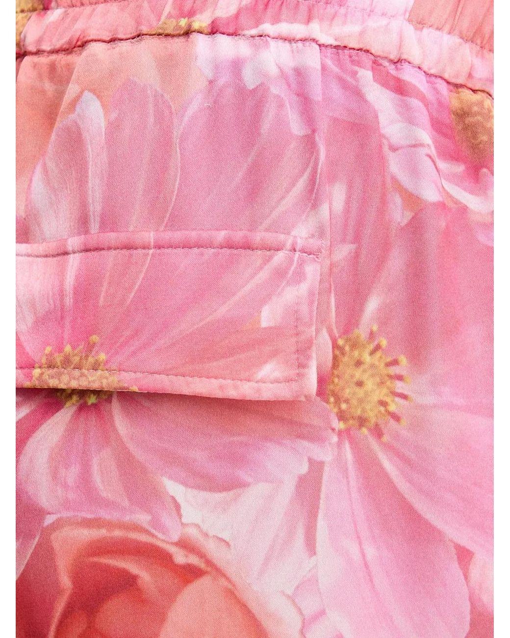 MARC AUREL Pink Floral-Print Trousers