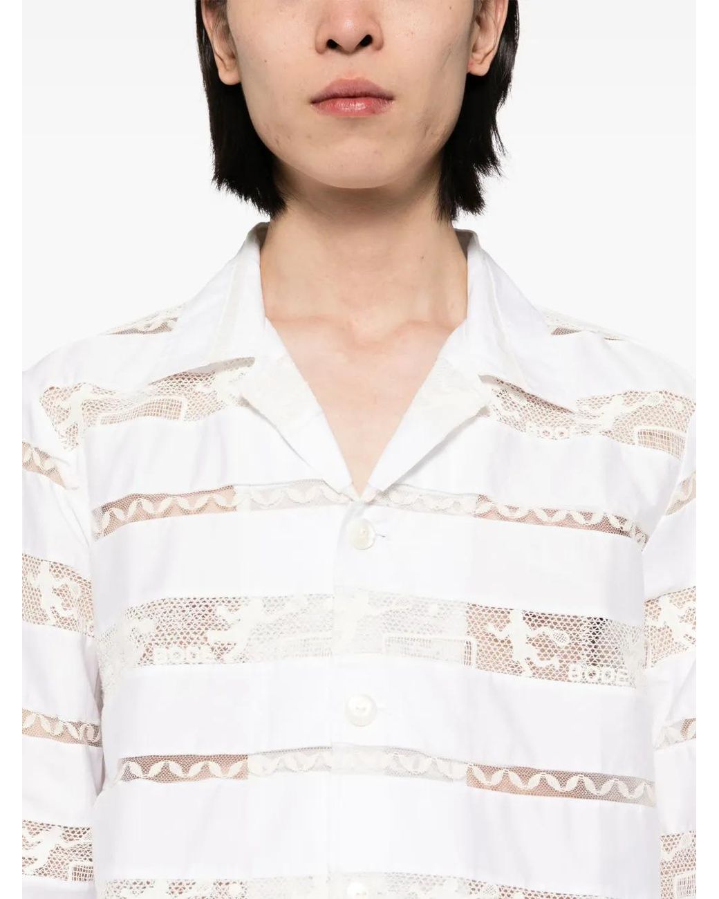 Camicia Con Pizzo di Bode in White da Uomo
