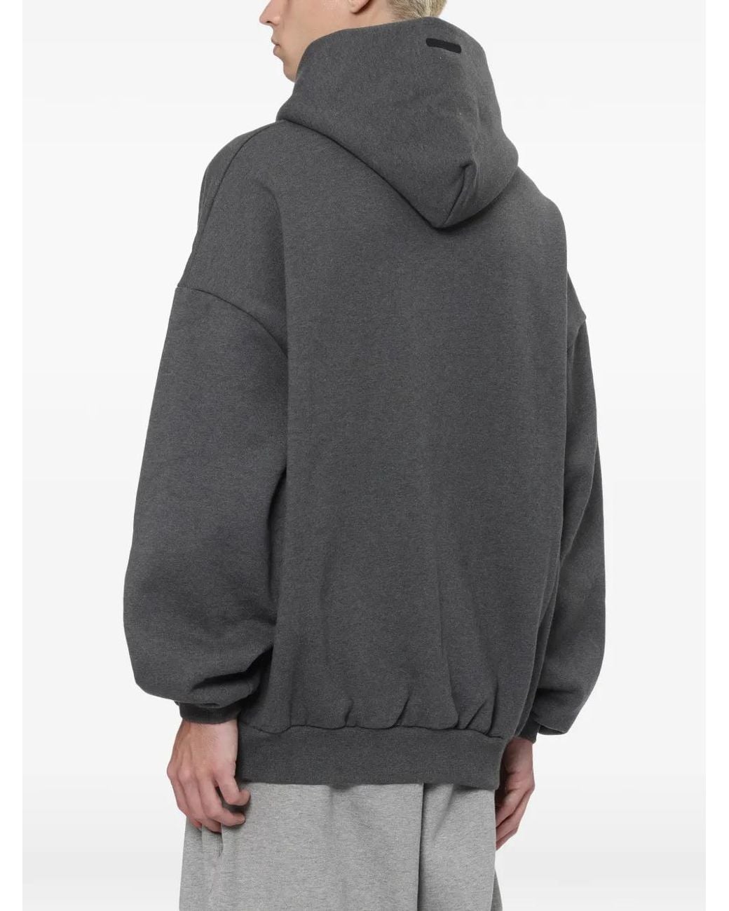 Fear Of God Gray Logo-Embossed Hoodie for men