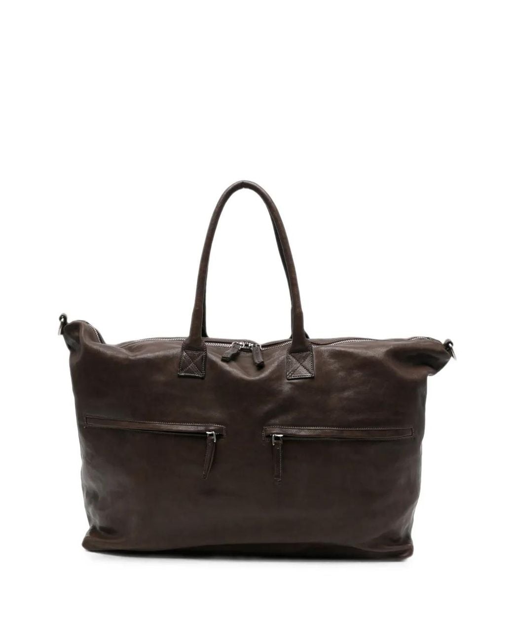 SOMMET Black Santiago Washed-Leather Holdall