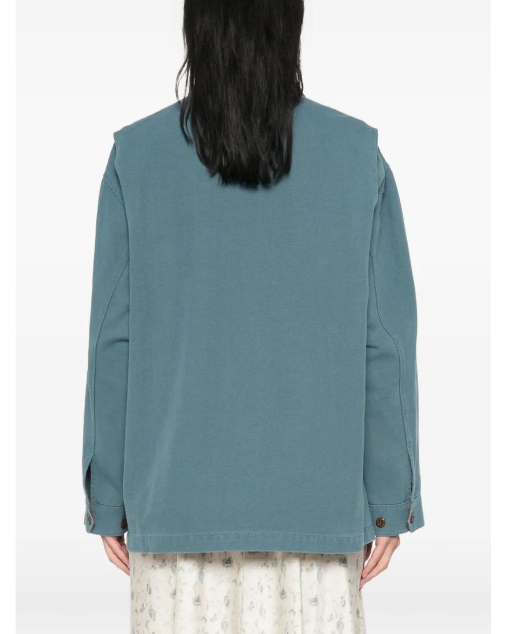 Doen Blue Pascual Contrast-Collar Jacket