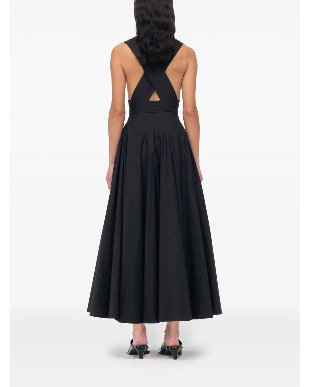 Another Tomorrow Black Cut-Out Organic Cotton Dress