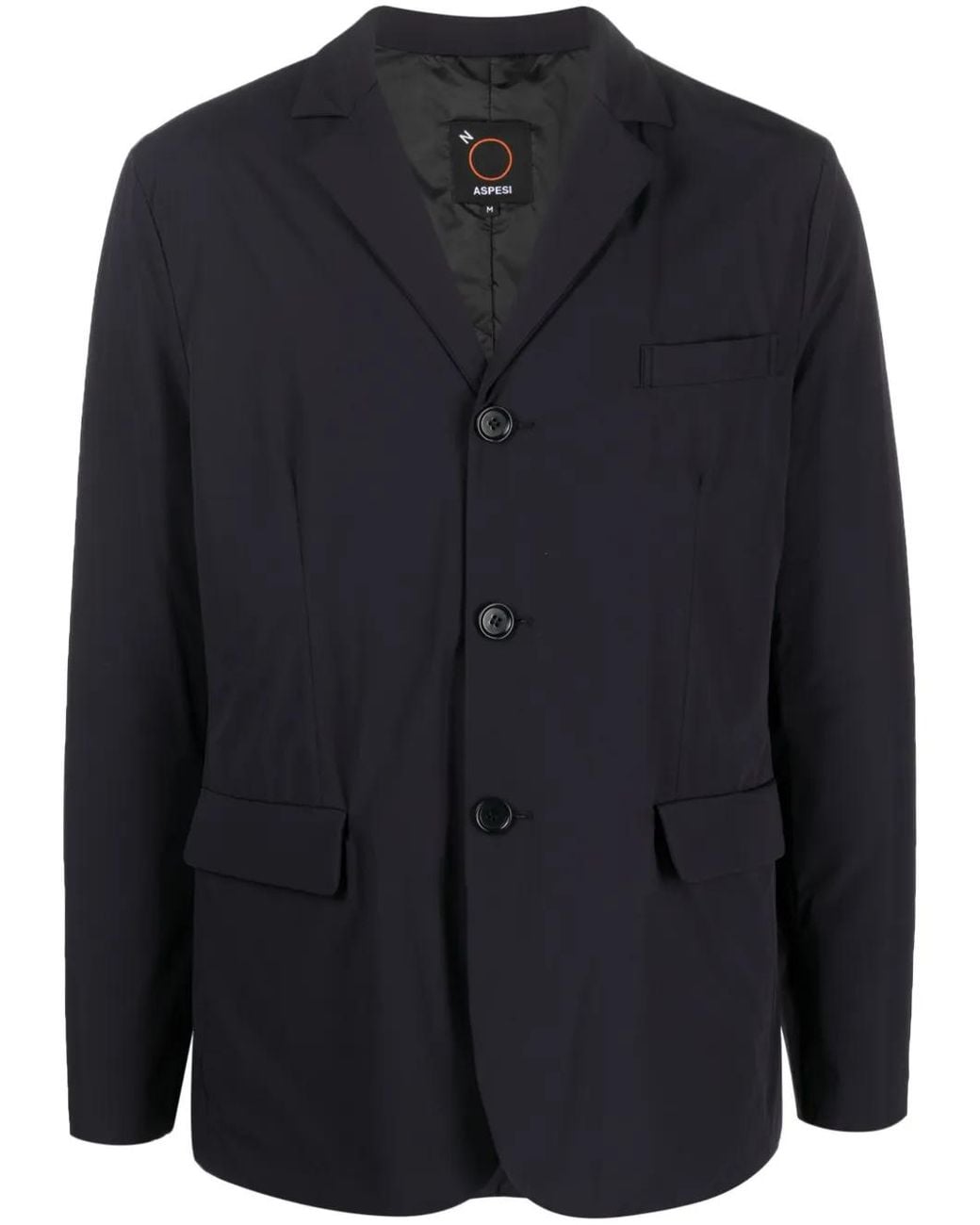 Aspesi Blue Paperino Single-Breasted Blazer for men