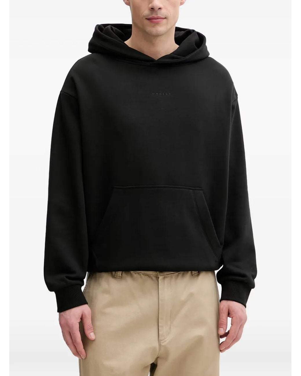 Oakley Black Sandboard Graphic-Print Pouch-Pocket Hoodie for men