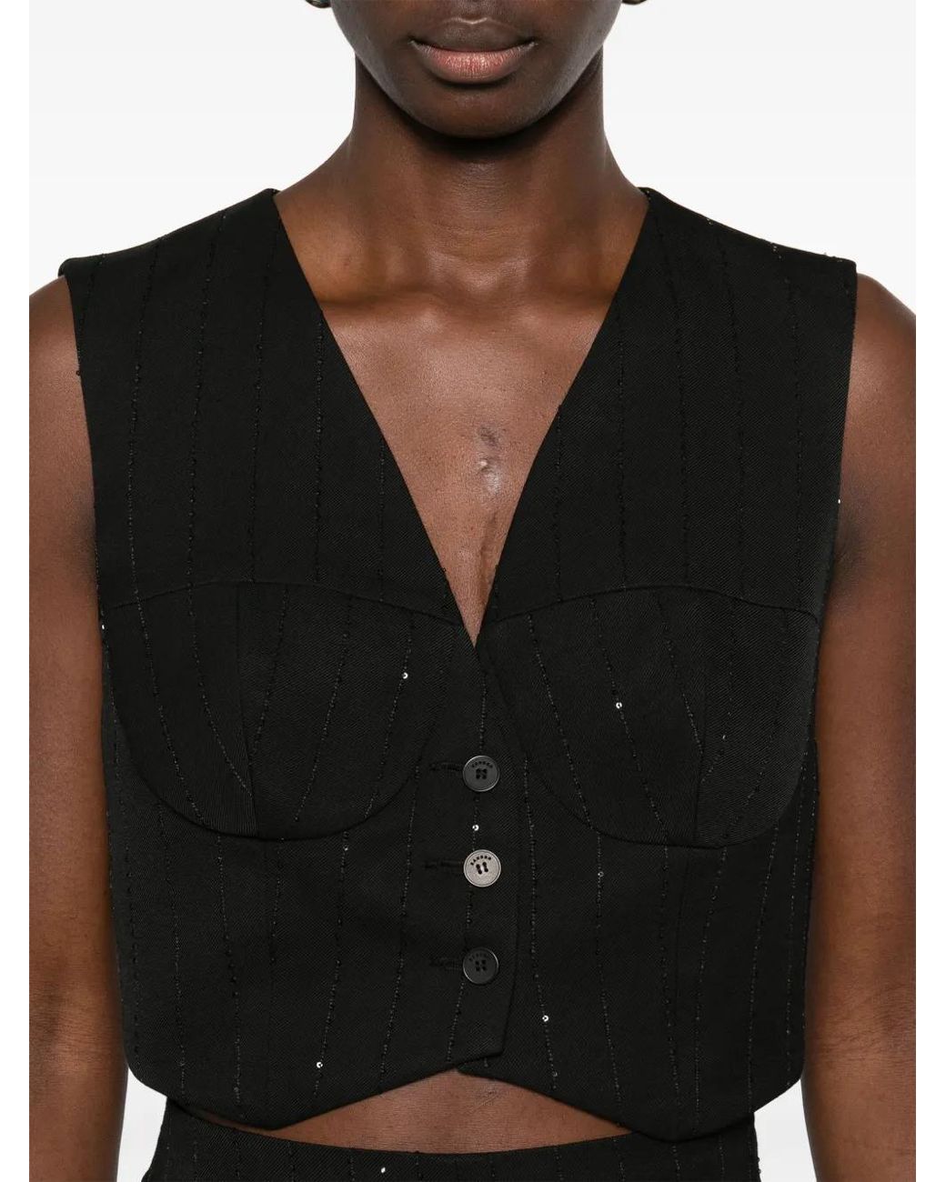 Sandro Black Sequined Vest