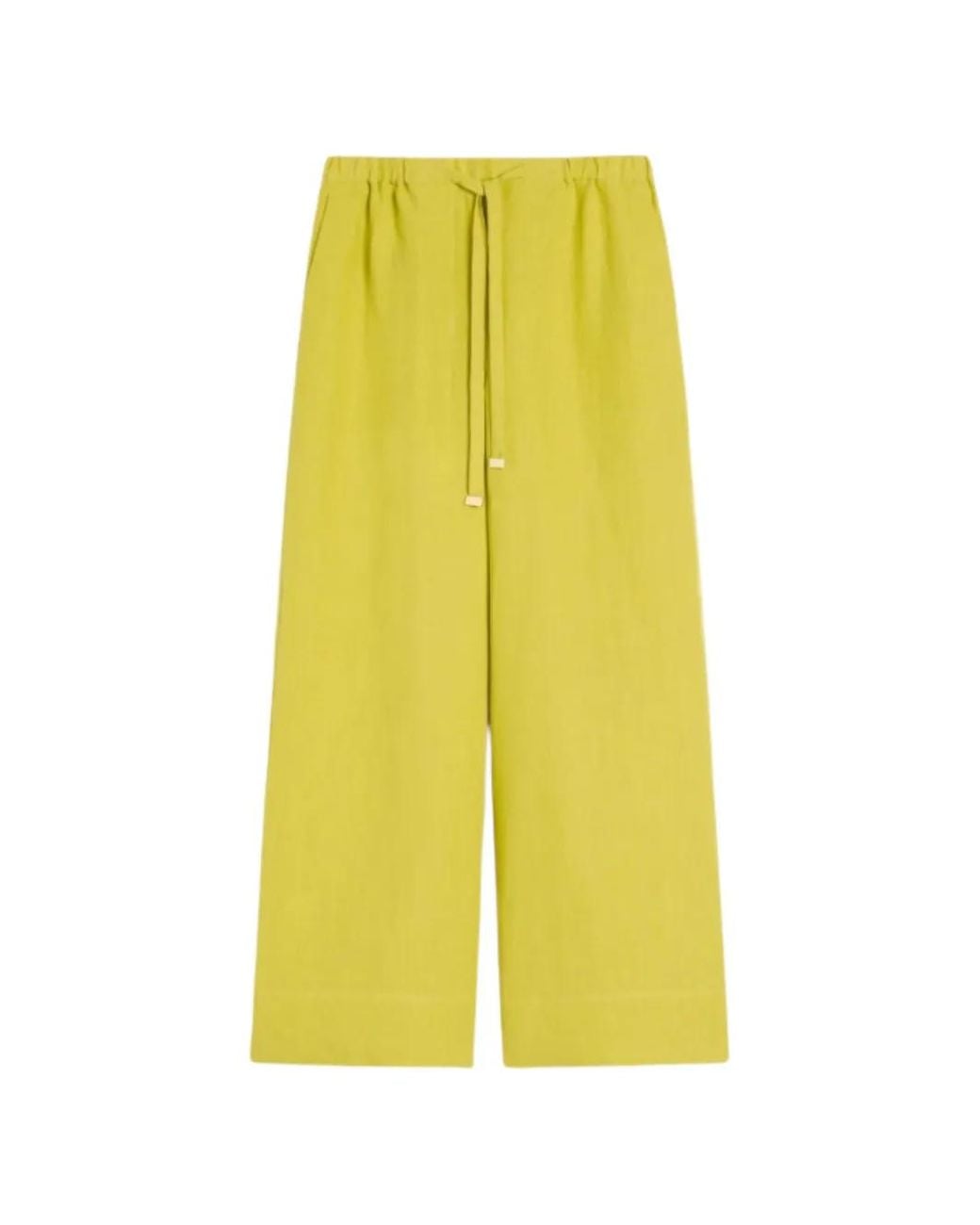 Pantalones Con Cordones Max Mara de color Yellow