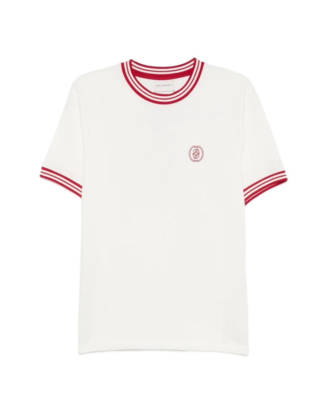 Drole de Monsieur White Sweat À Logo Brodé Et Bord Rayé for men