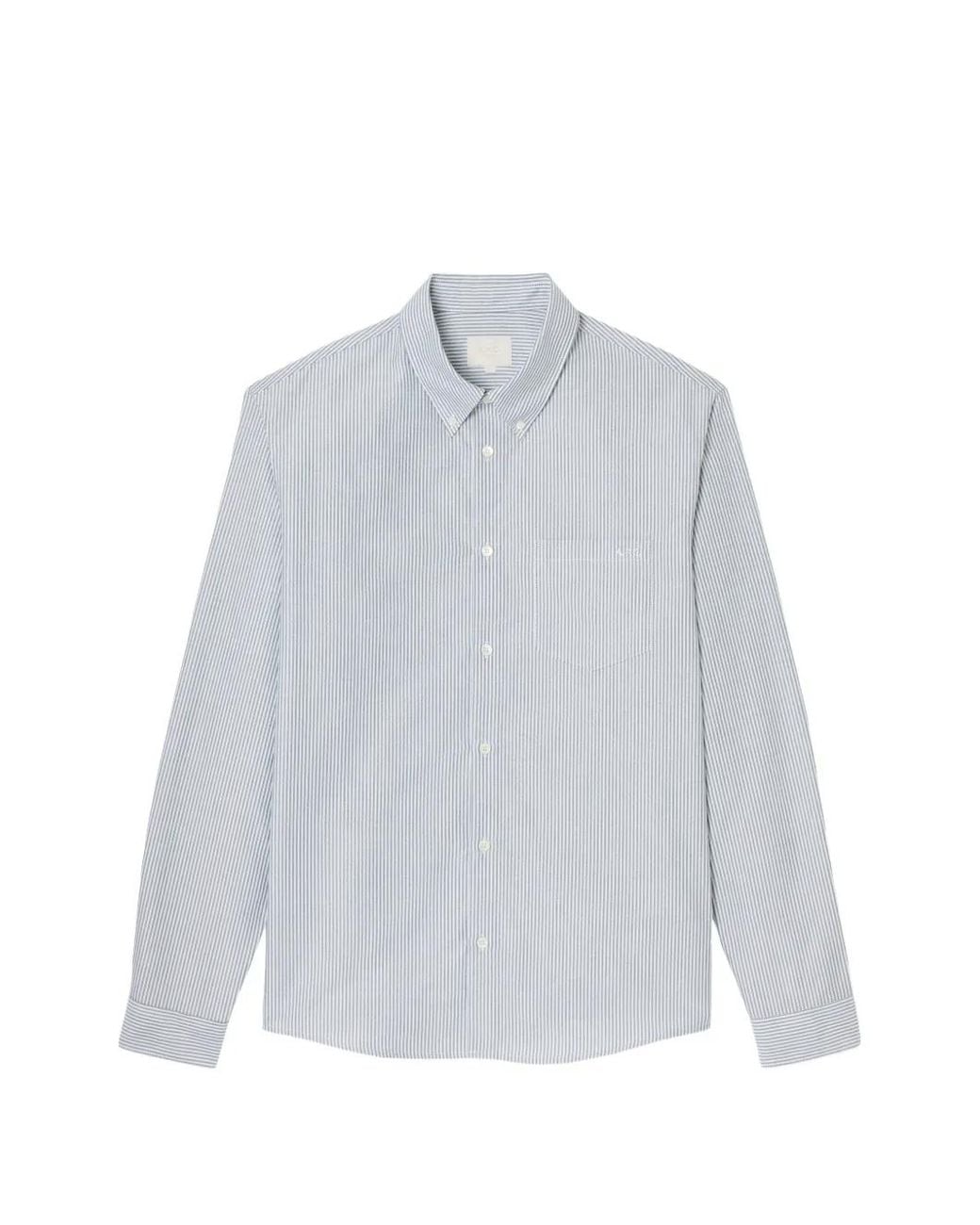 A.P.C. Gray Striped Button-Down Shirt for men